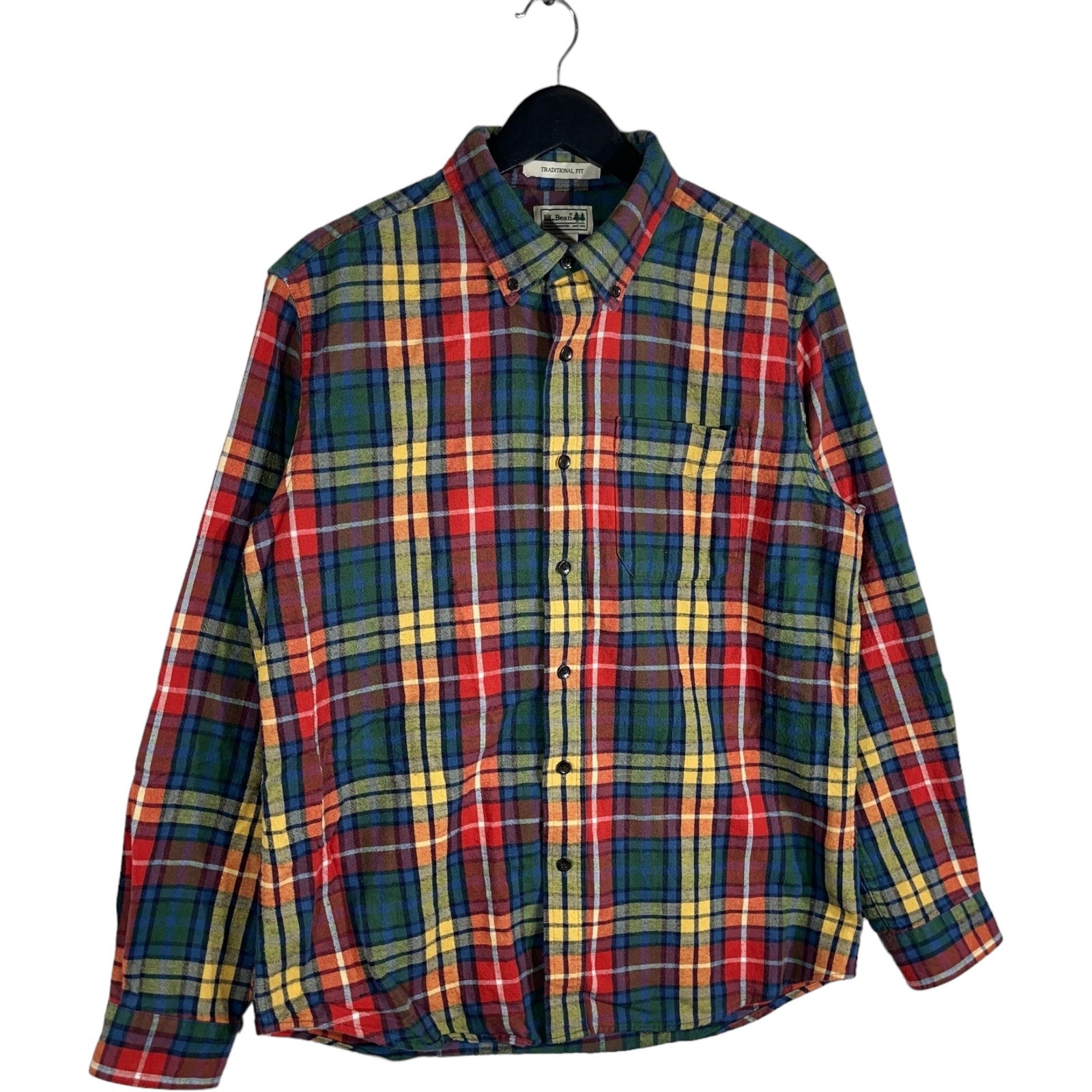 Collection of L.L Bean Long Sleeve Plaid Flannel in a gallery layout