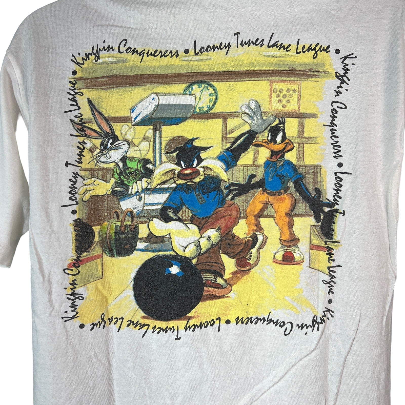 Collection of Vintage Warner Brothers Looney Tunes Bowling Tee in a gallery layout