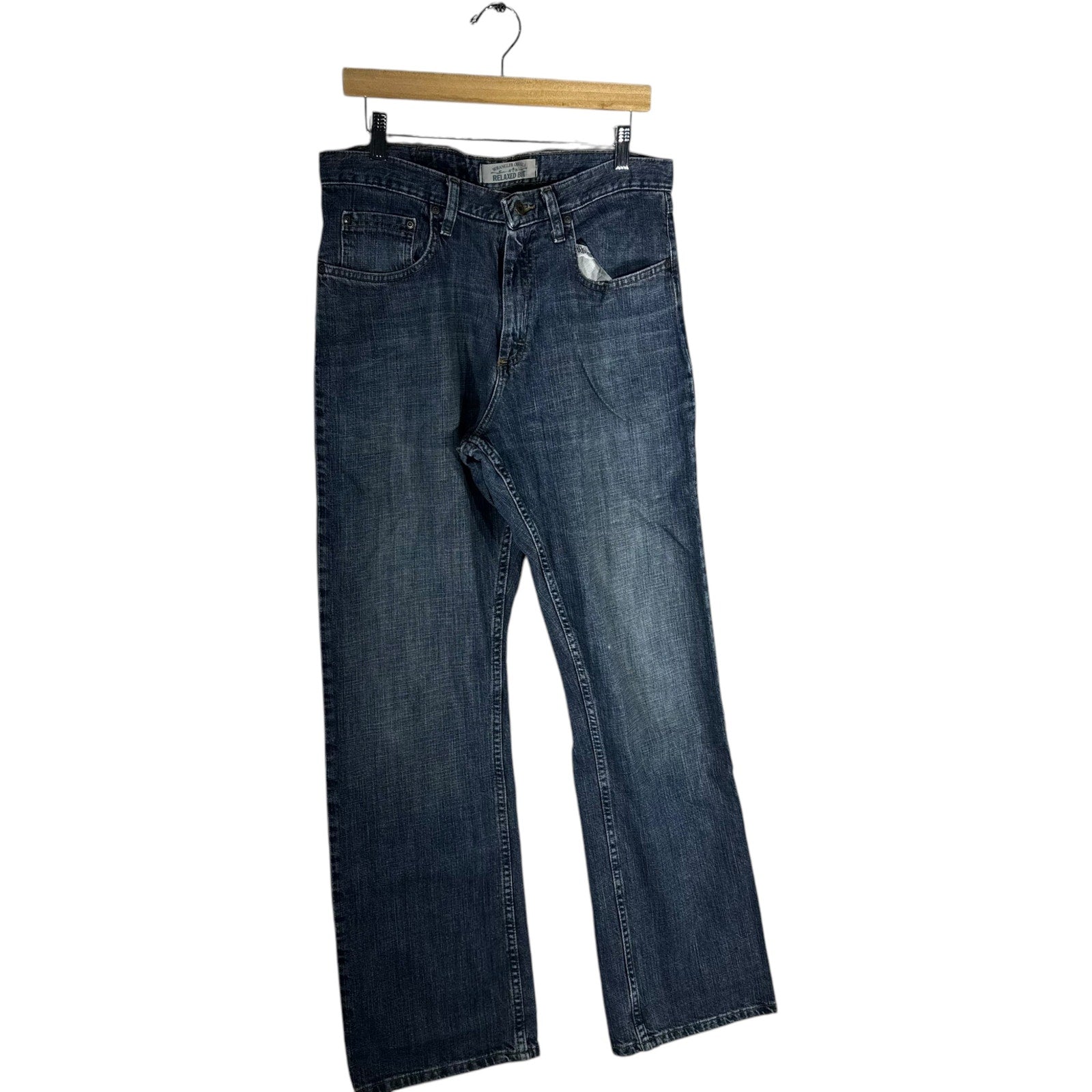 Collection of Wrangler Relaxed Boot Cut Jeans 33x32 in a gallery layout