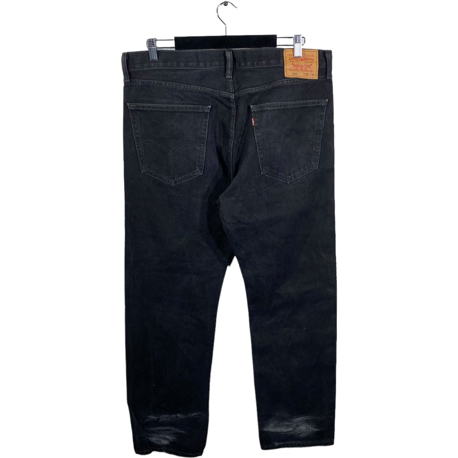 Collection of Levi's Denim Straight Leg Black Jeans 38x32 in a gallery layout