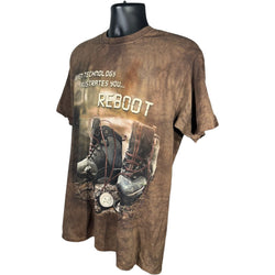 Collection of "When Technology Frustrates You...Reboot" The Mountain Tee in a gallery layout