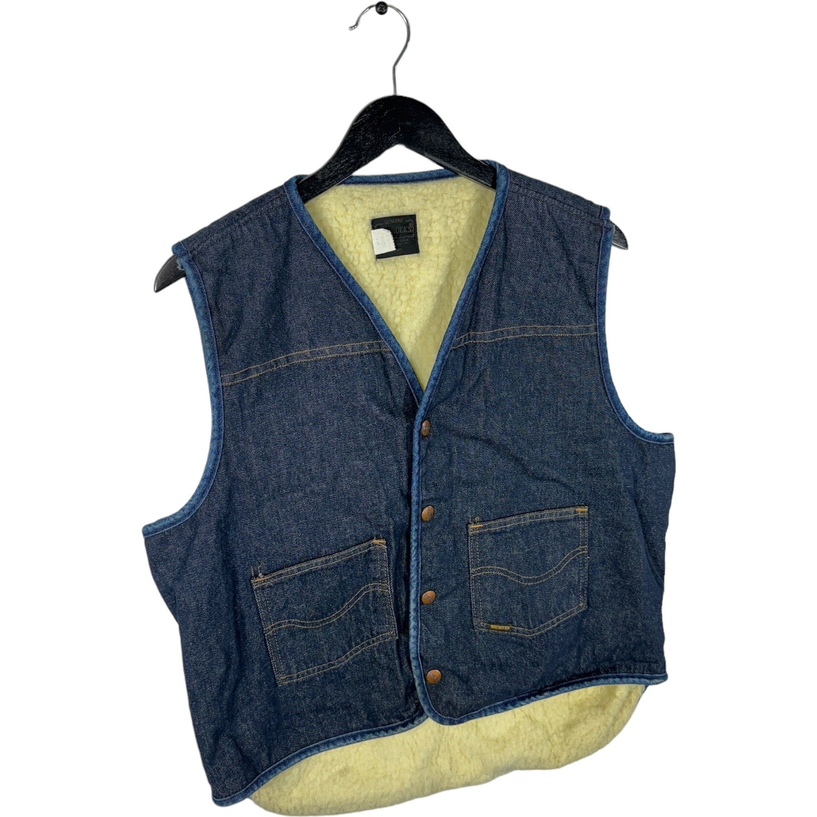 Collection of Vintage Roebucks Sherpa Lined Denim Vest in a gallery layout