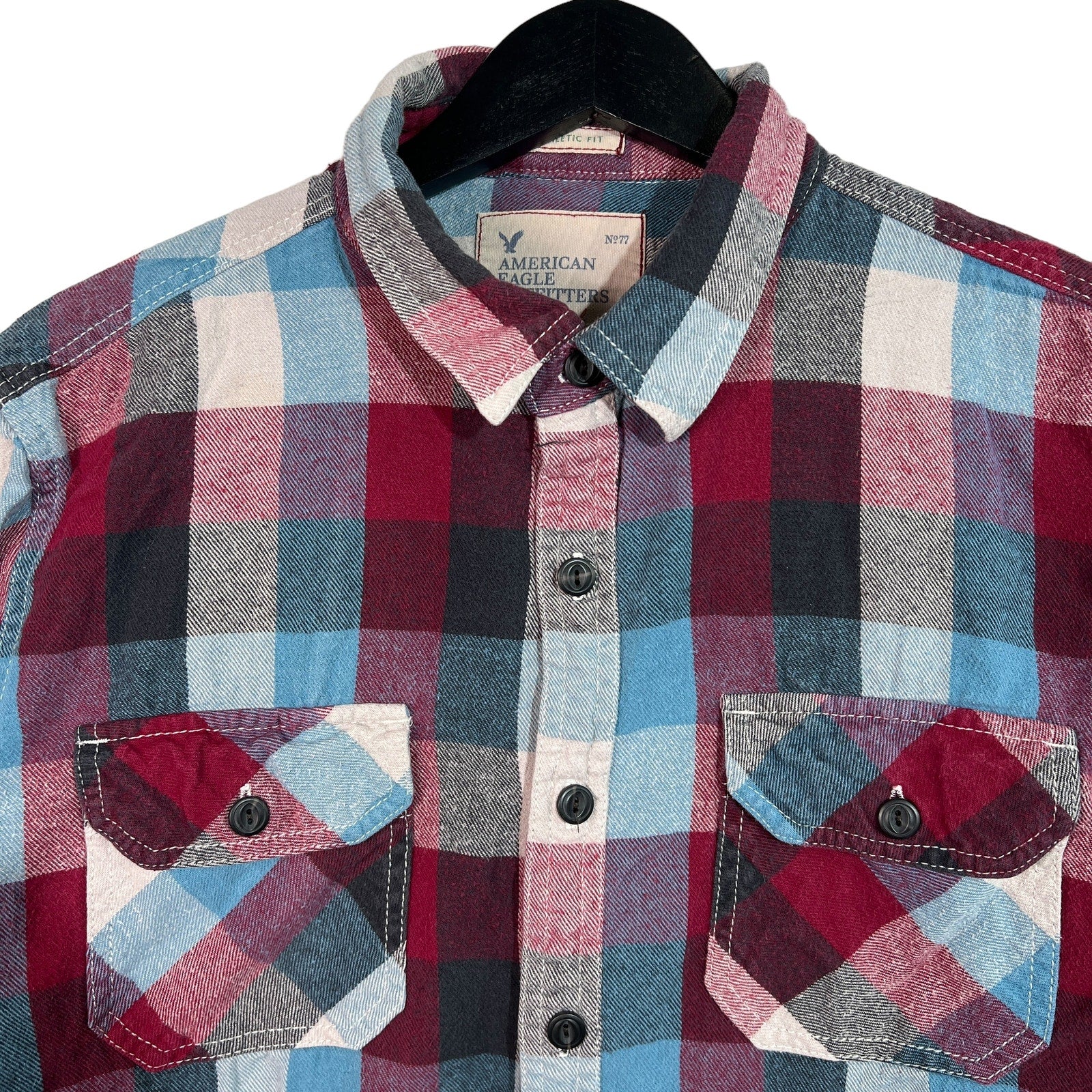 Collection of American Eagle Outfitters Athletic Fit Plaid Flannel in a gallery layout