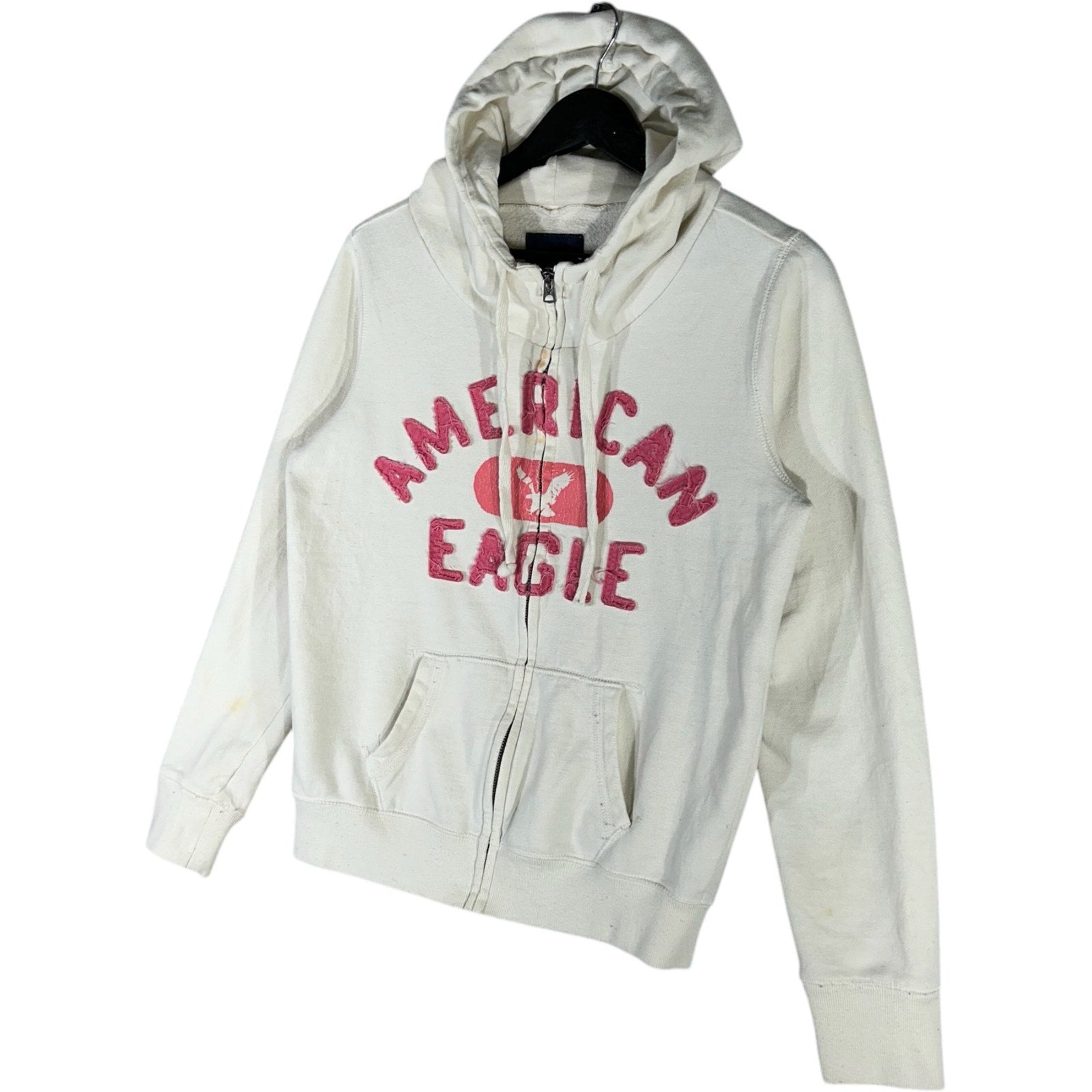 Collection of Women's American Eagle Spellout Full Zip Hoodie in a gallery layout