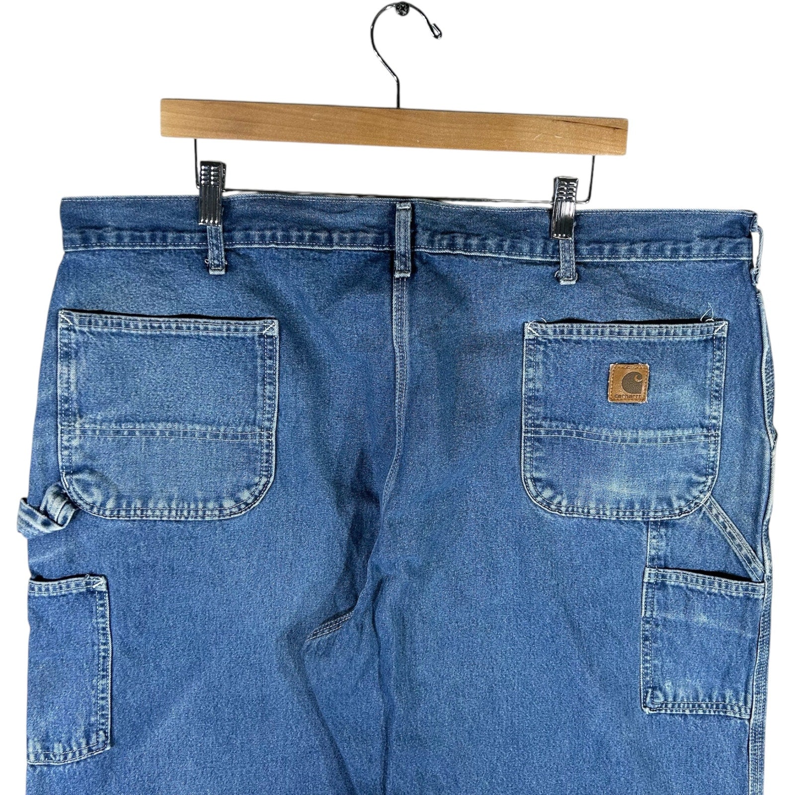Collection of Carhartt Denim Straight Leg Carpenter Jeans 44x30 in a gallery layout