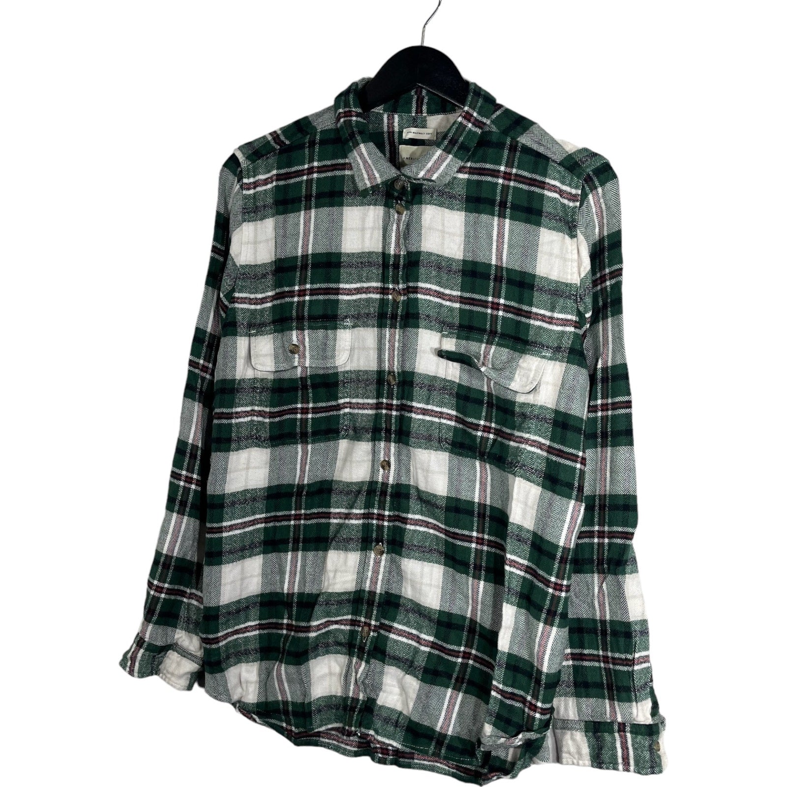 Collection of American Eagle Long Sleeve Flannel in a gallery layout