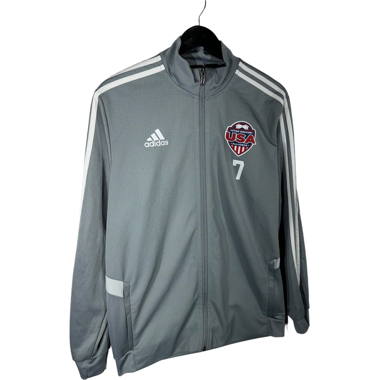 Collection of Adidas USA Utah Soccer Full Zip Light Jacket in a gallery layout