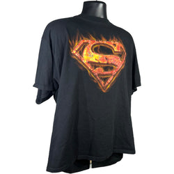 Collection of Vintage Superman Flaming S Logo Short Sleeve Tee in a gallery layout