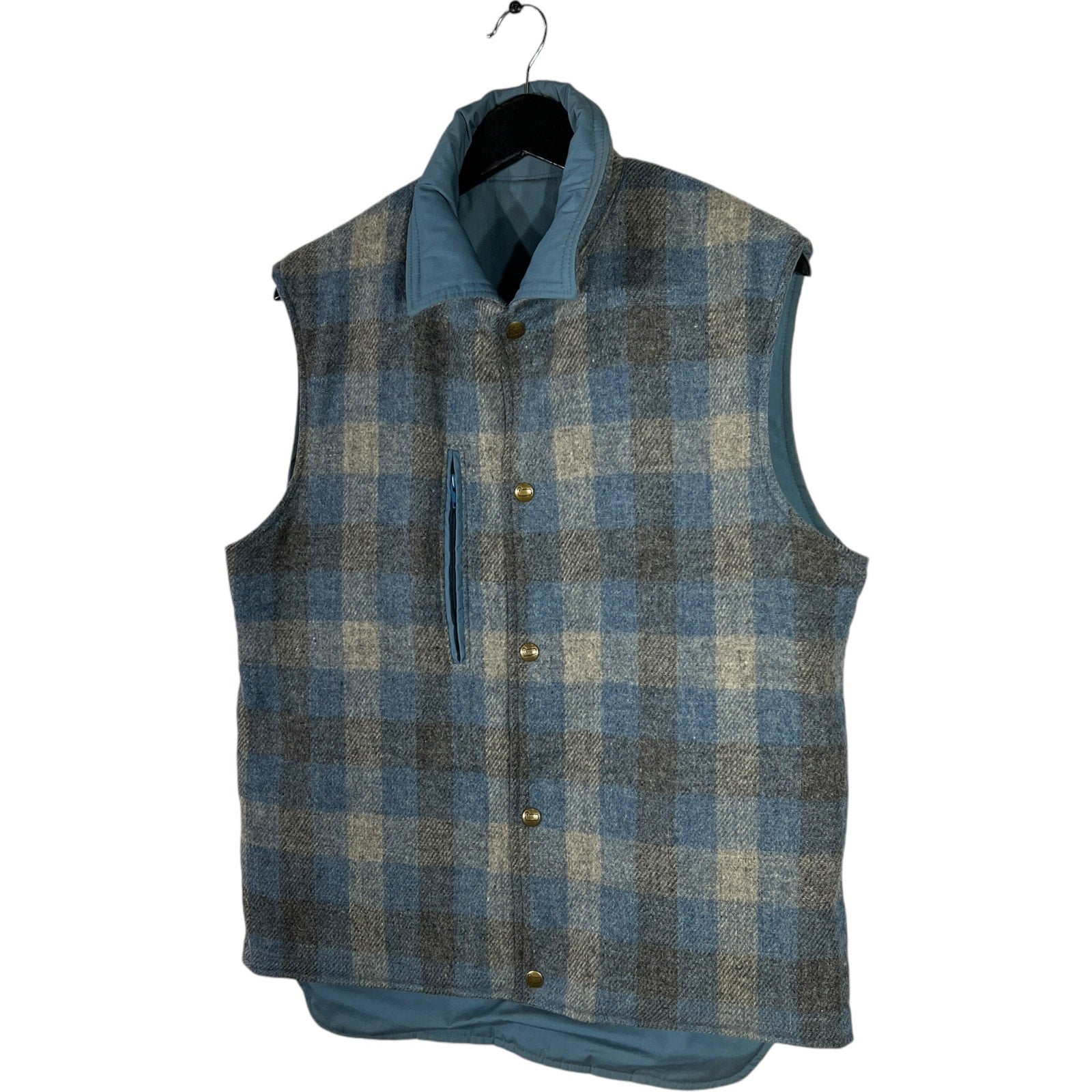 Collection of Vintage Woolrich Plaid Button Up Vest in a gallery layout