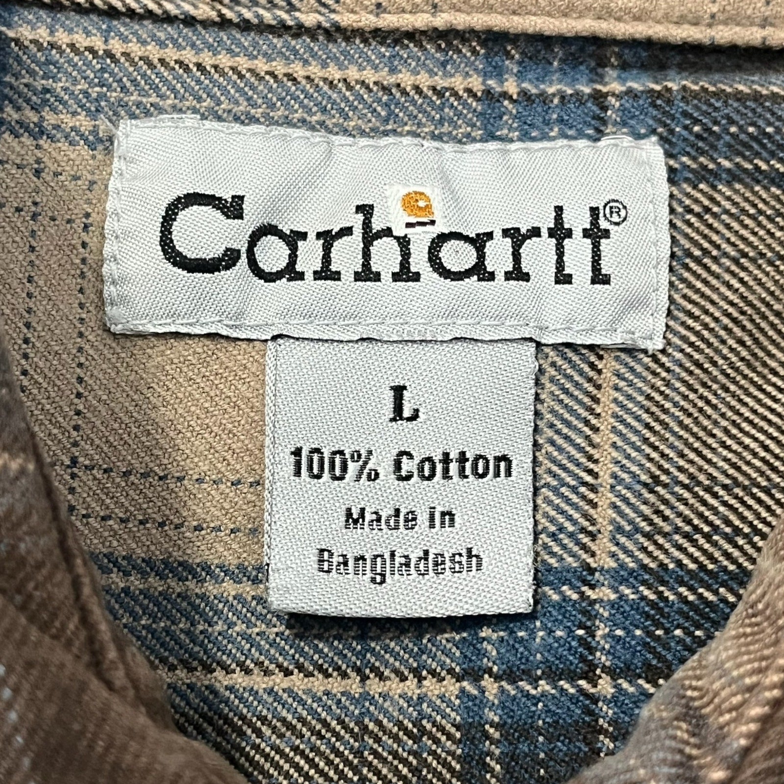 Collection of Vintage Carhartt Plaid Long Sleeve Flannel in a gallery layout