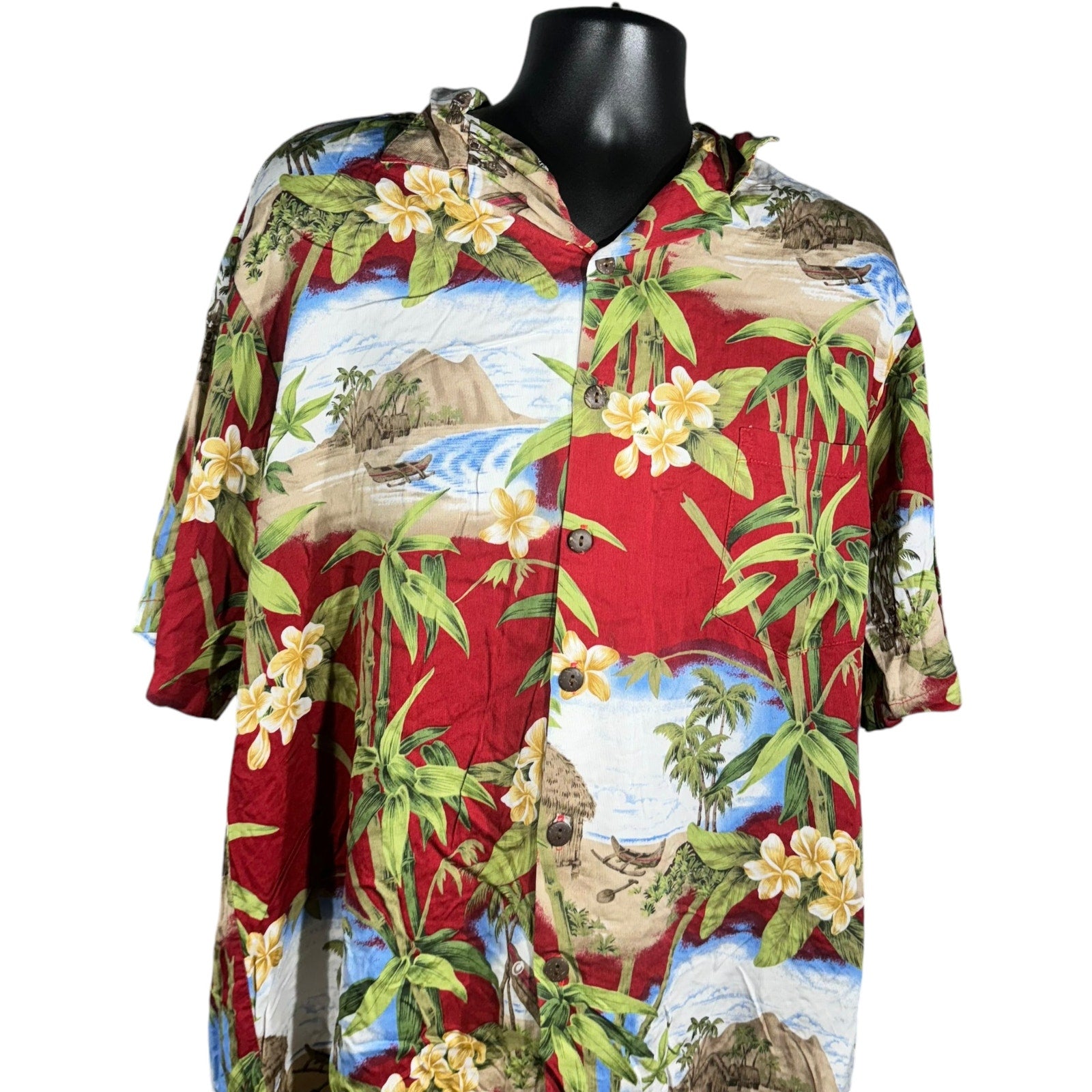 Collection of Floral Hawaiian Short Sleeve Button Up in a gallery layout