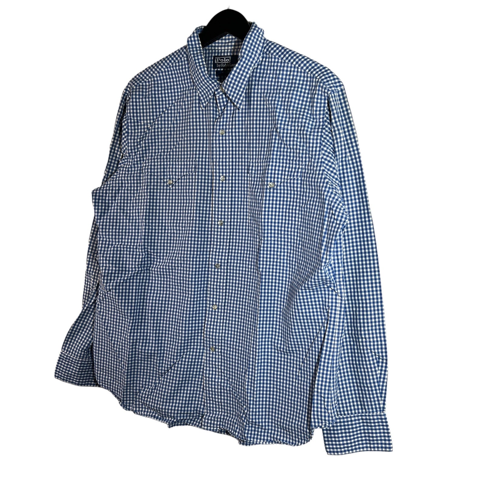 Collection of Polo Ralph Lauren Western Checkered Long Sleeve Button Down Dress Shirt in a gallery layout