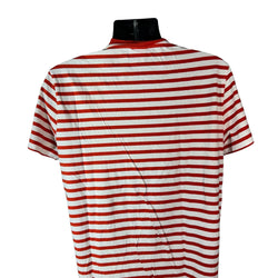 Collection of Lacoste Embroidered Logo Striped V Neck Tee in a gallery layout