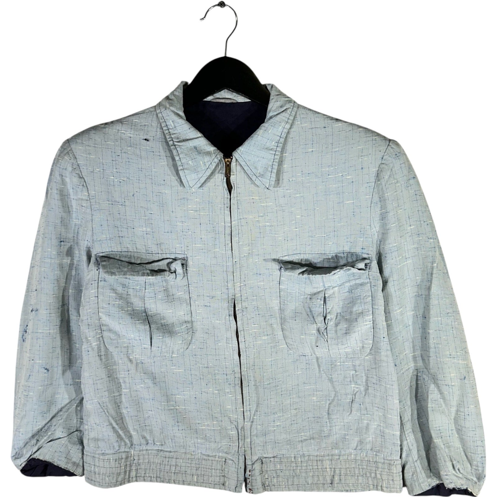 Collection of Full Zip Up Reversible Collard Light Jacket in a gallery layout
