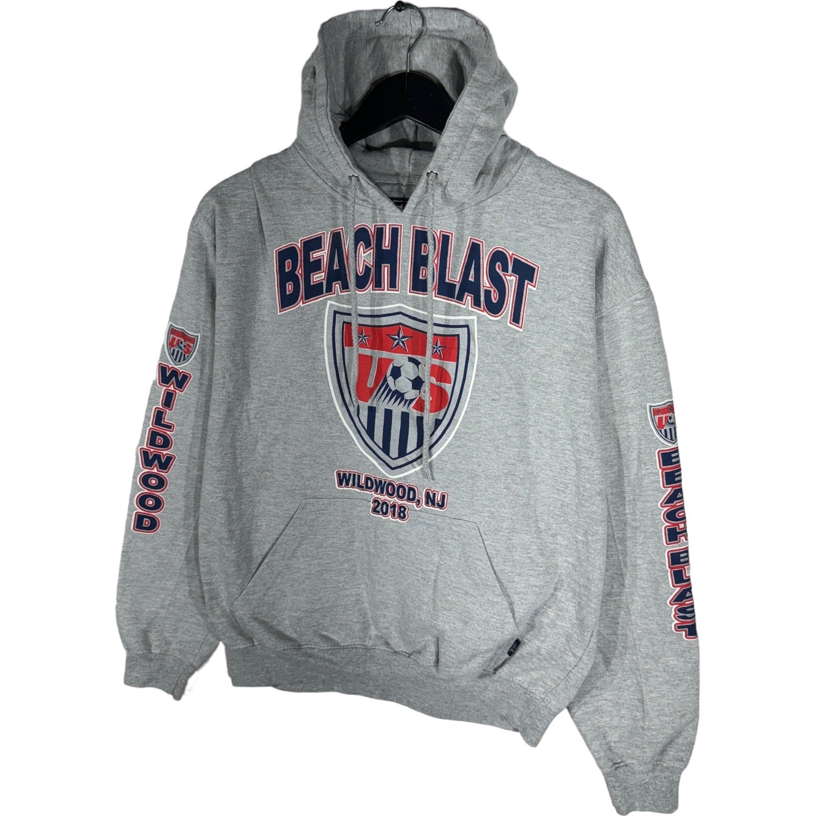 Collection of Beach Blast Wildwood New Jersey Soccer Hoodie in a gallery layout