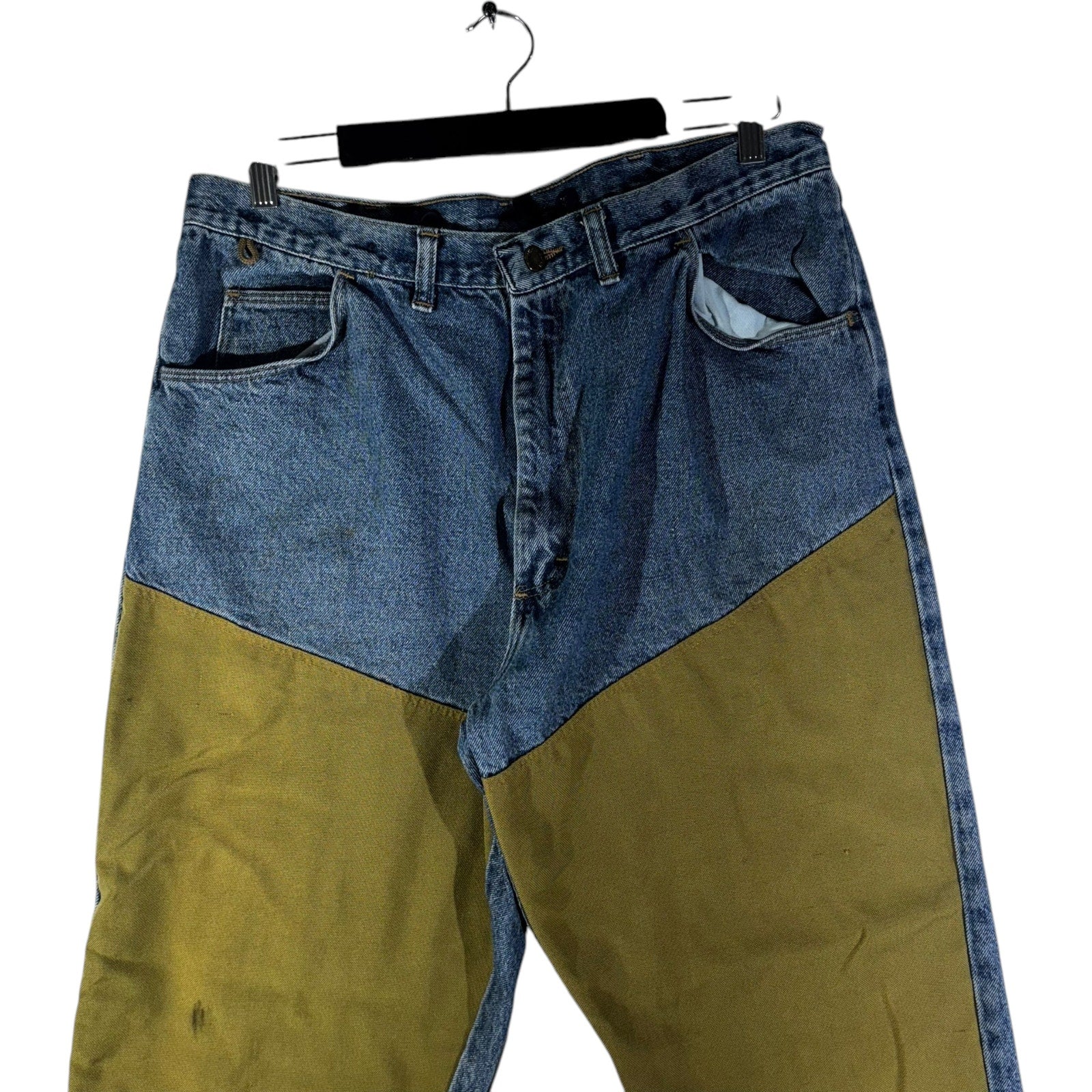 Collection of Vintage Wrangler Duck Hunting Denim Straight Leg Jeans 34x29 in a gallery layout