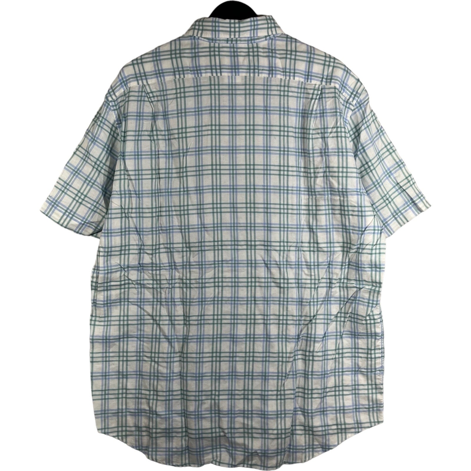 Collection of Lacoste Plaid Short Sleeve Button Up in a gallery layout