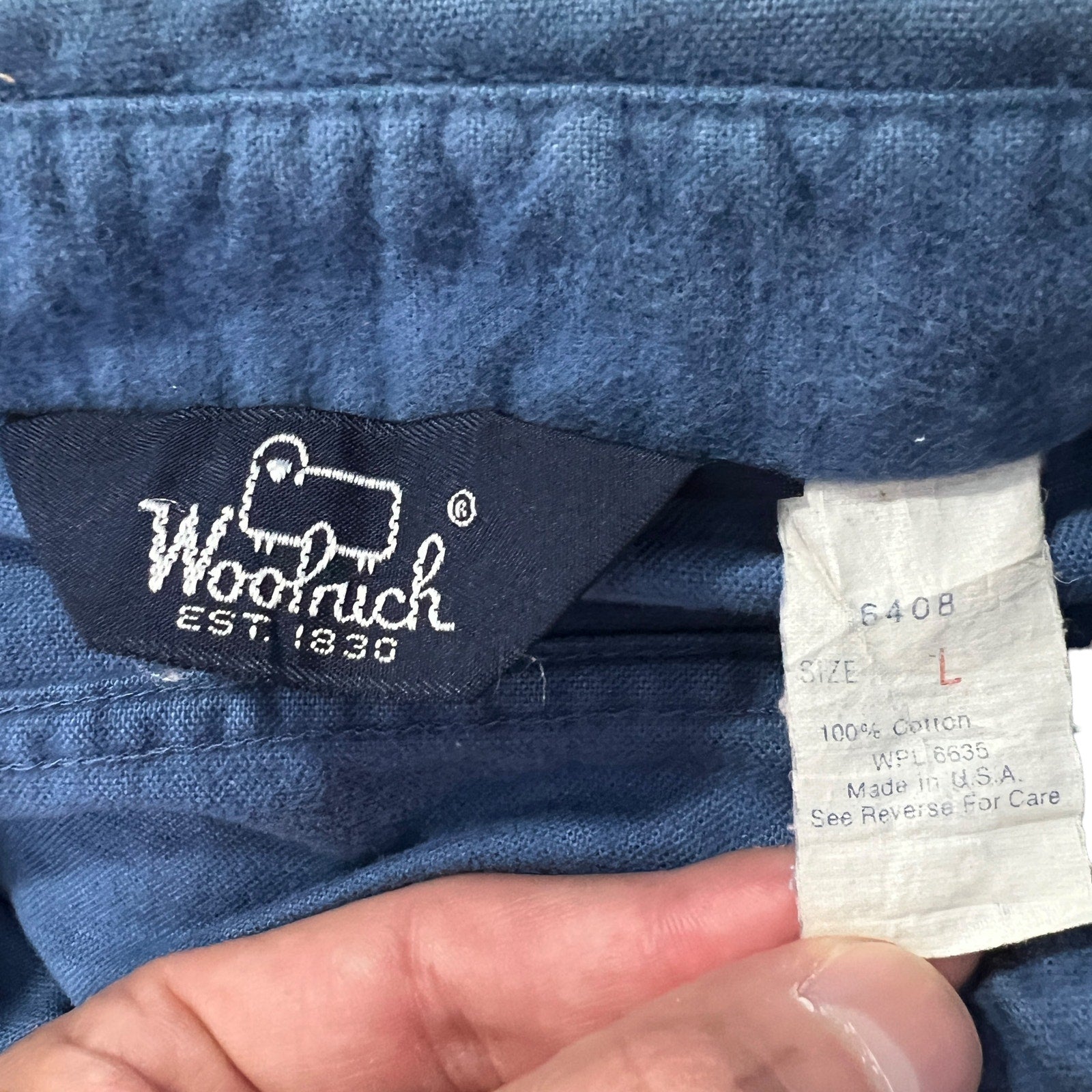 Collection of Vintage Woolrich Chamois Cotton Button Up Flannel 90s in a gallery layout