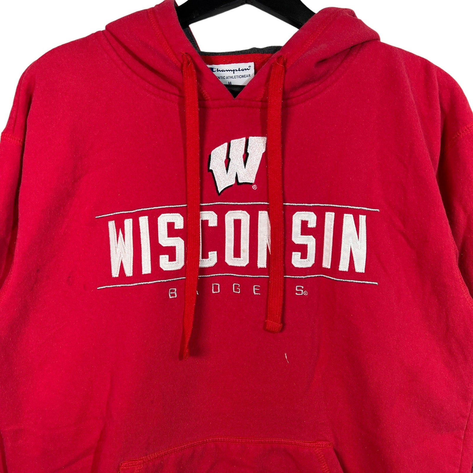 Collection of Champion Wisconsin Badger Embroidered College Hoodie in a gallery layout