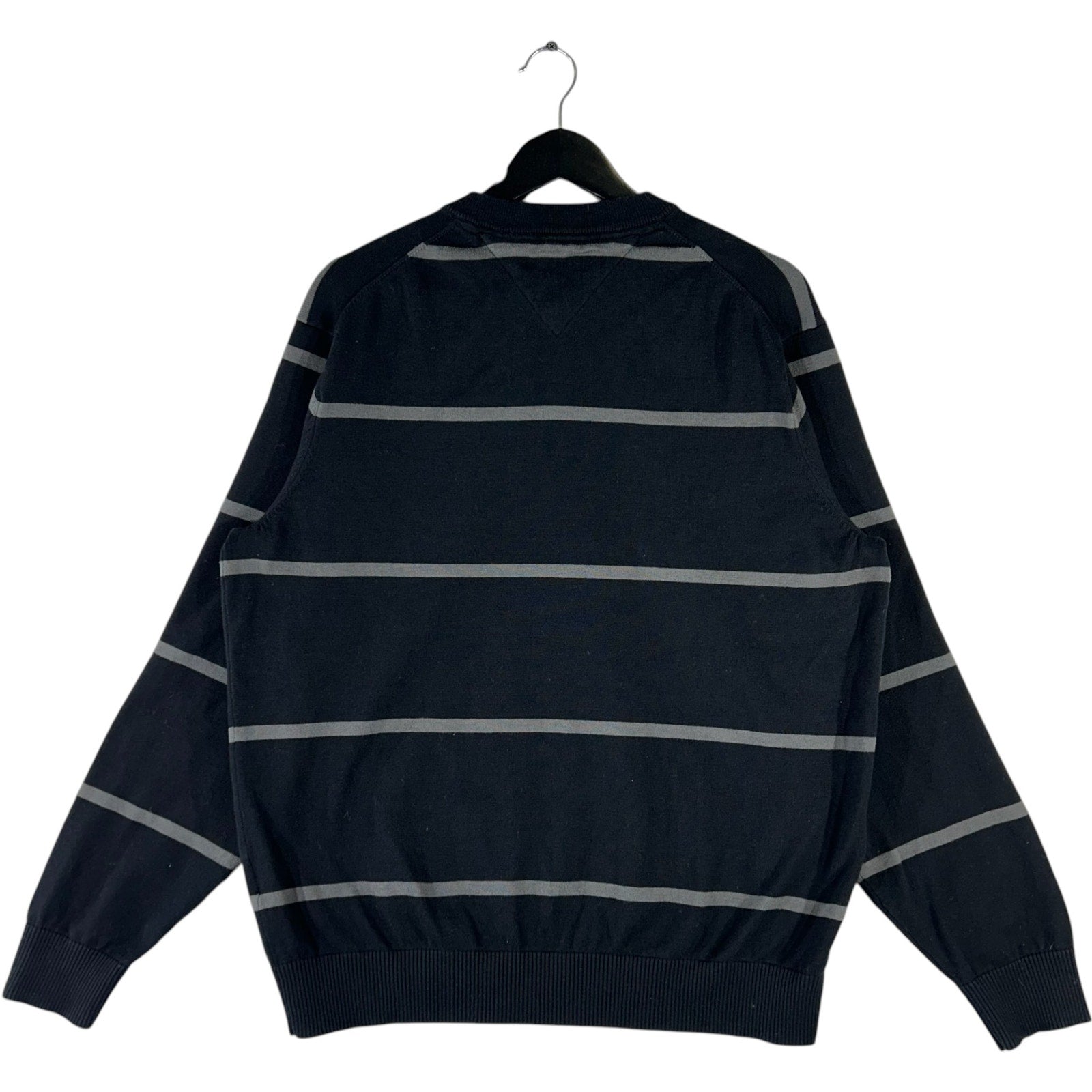 Collection of Tommy Hilfiger Striped V Neck Sweater in a gallery layout