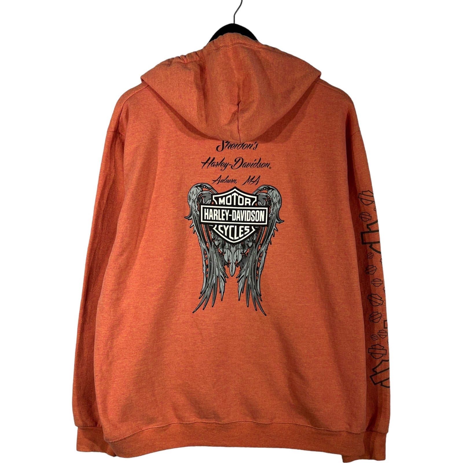 Collection of Harley Davidson Angel Wings Full Zip Hoodie in a gallery layout
