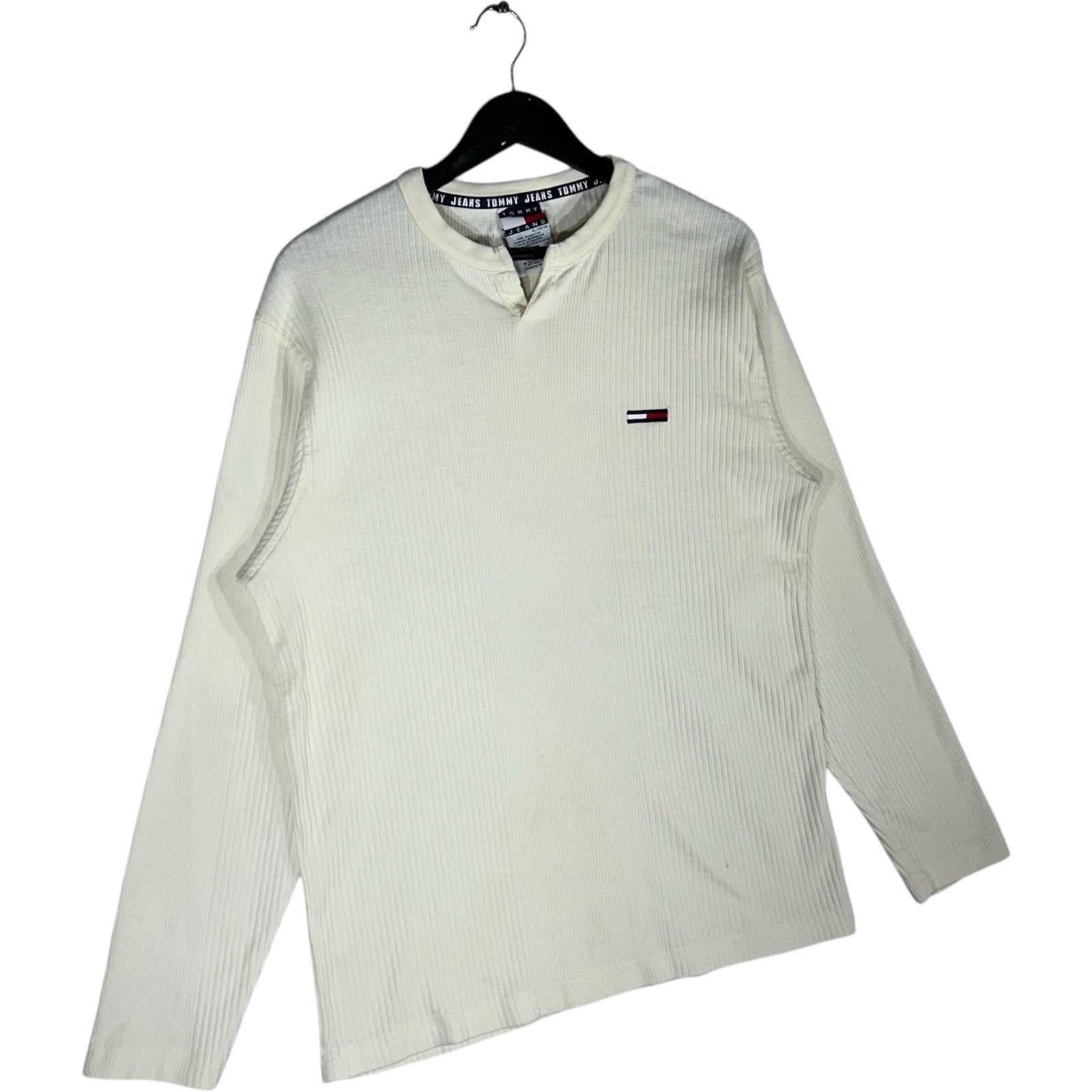 Collection of Tommy Hilfiger Mini Logo Henley Long Sleeve in a gallery layout