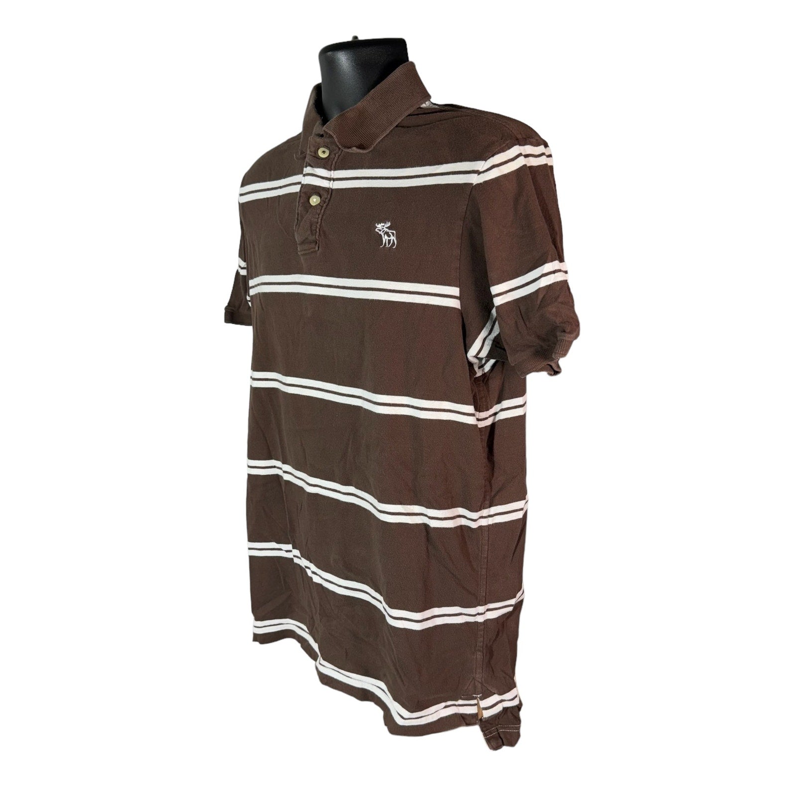 Collection of Abercrombie & Fitch Striped Muscle Fit Polo in a gallery layout