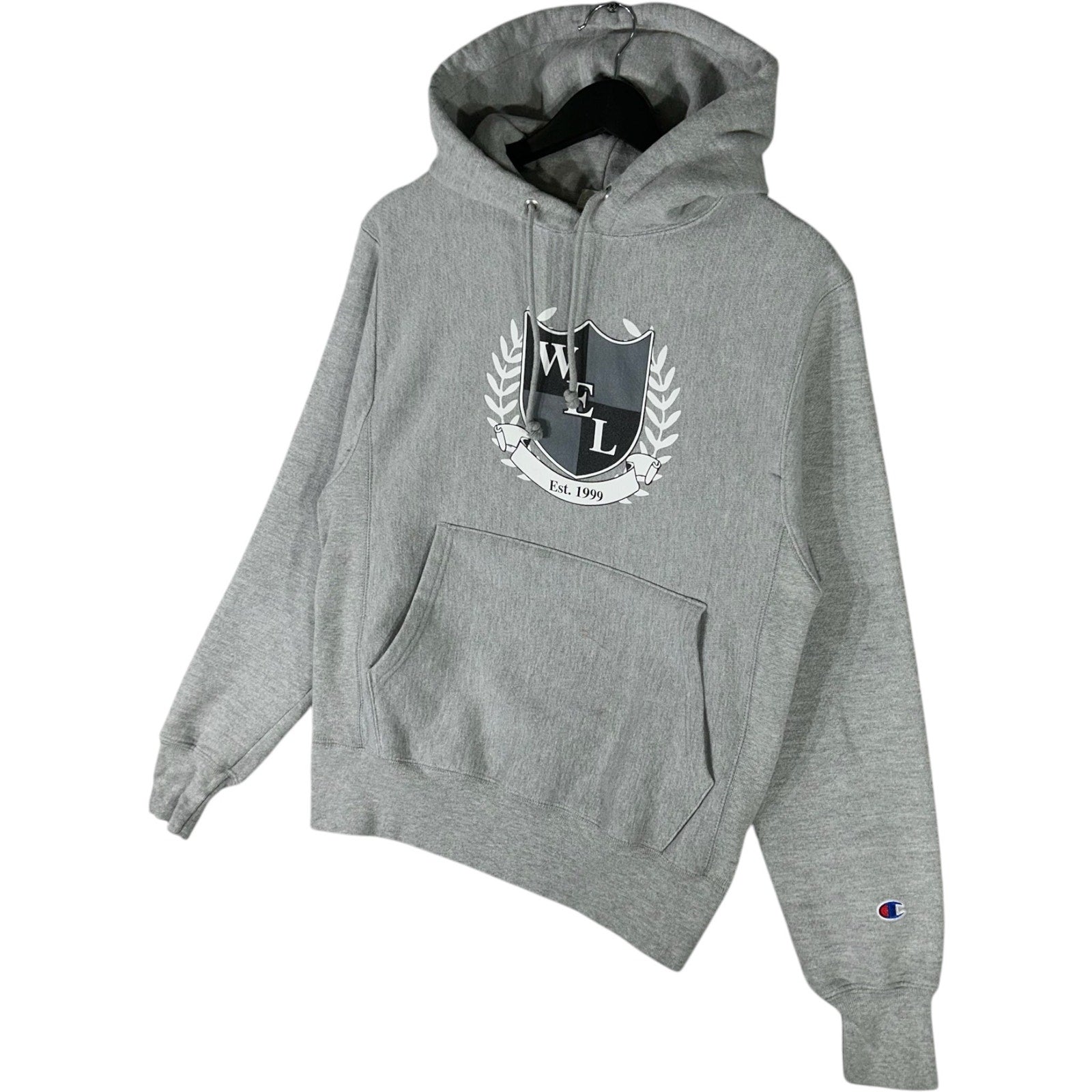 Collection of Champion Reverse Weave "Walter & Edward Luedke" Crest Hoodie in a gallery layout