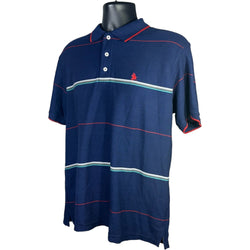 Collection of Fourcast Striped 3 Button Short Sleeve Polo in a gallery layout