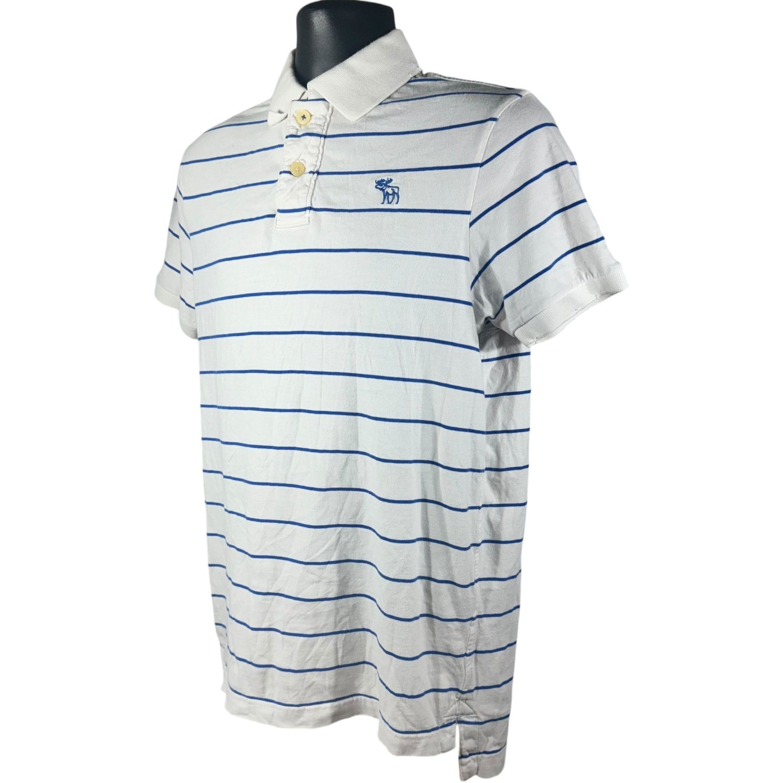 Collection of Abercrombie & Fitch Short Sleeve Striped Polo in a gallery layout