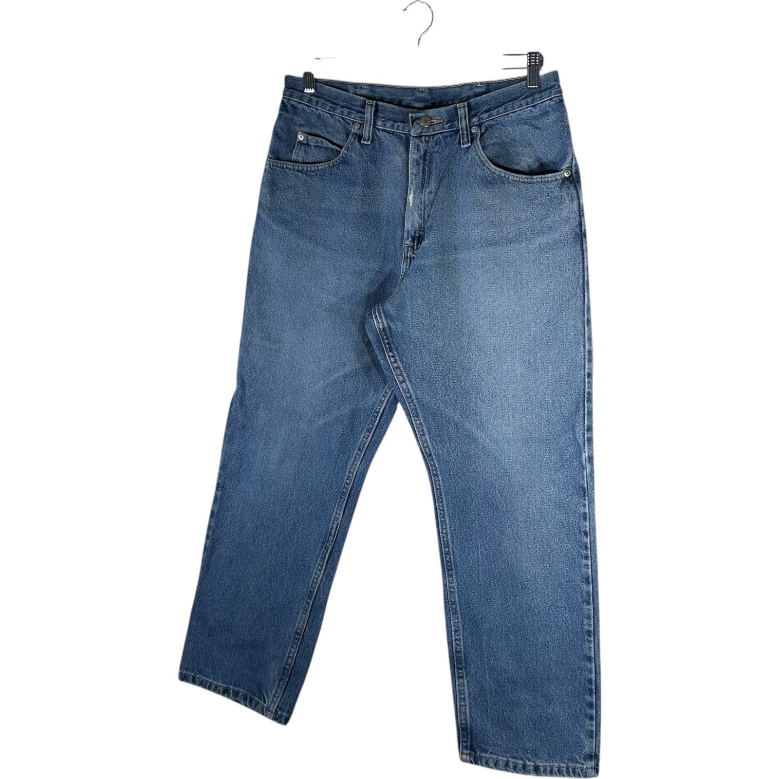 Collection of Wrangler Denim Wide Leg Jeans 34x30 in a gallery layout