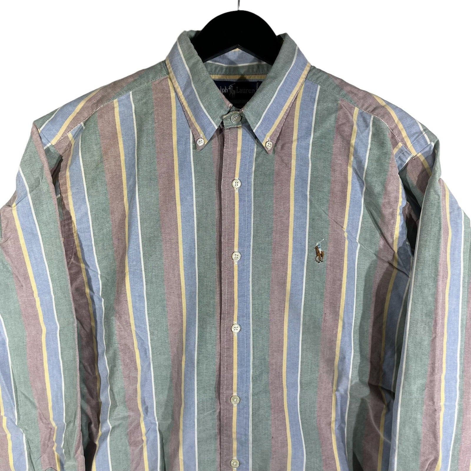 Collection of Ralph Lauren Striped Long Sleeve Button Down Dress Shirt in a gallery layout