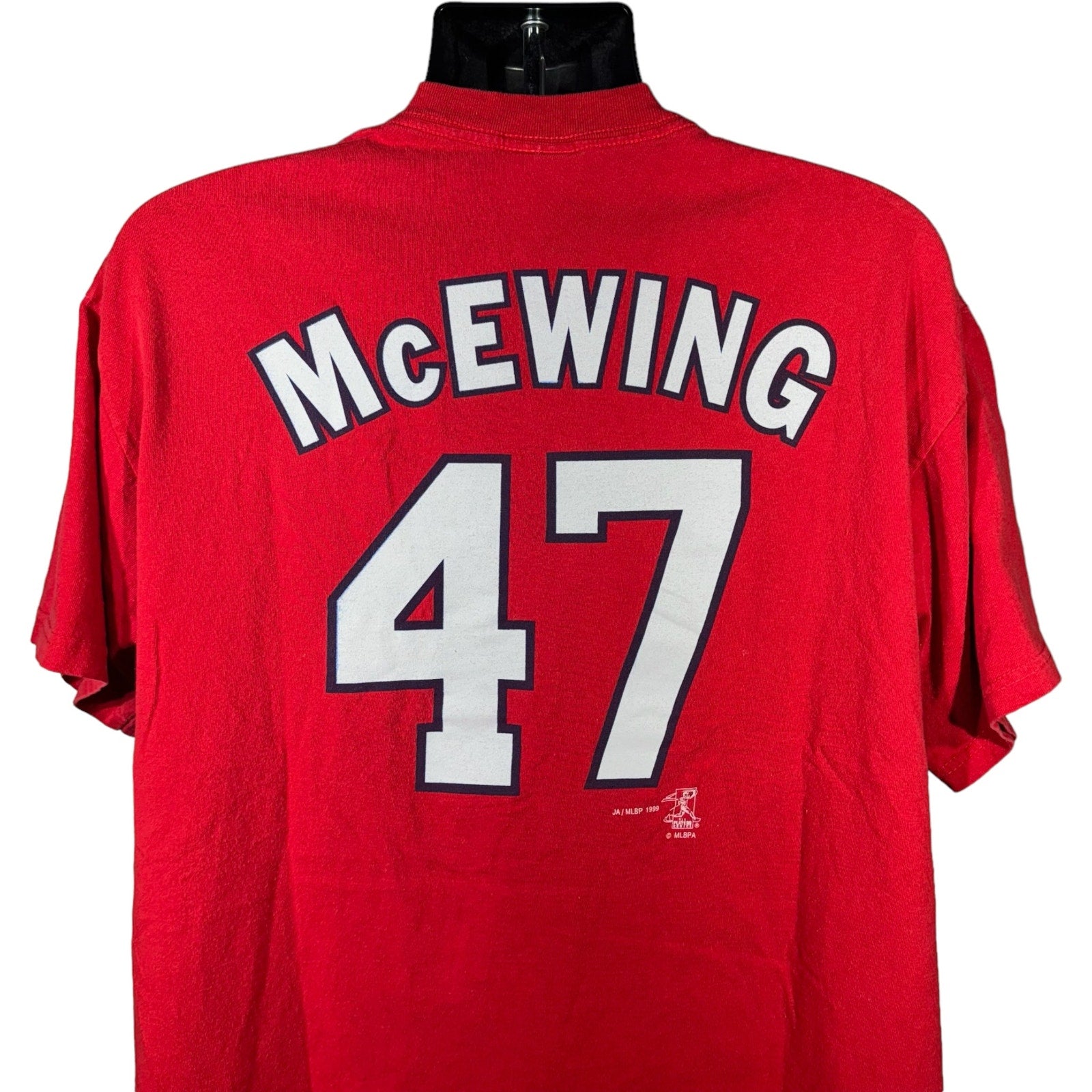 Collection of Vintage St. Louis Cardinals Joe McEwing MLB Tee 1999 in a gallery layout