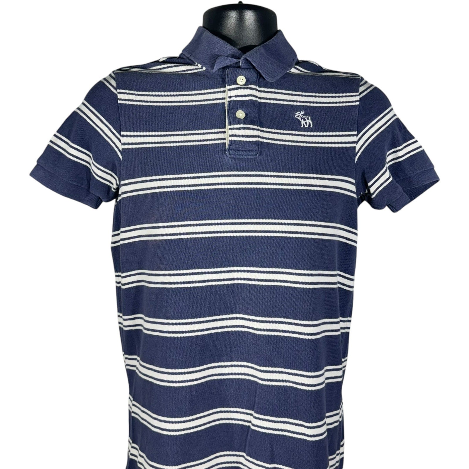 Collection of Abercrombie & Fitch Striped Short Sleeve Polo in a gallery layout