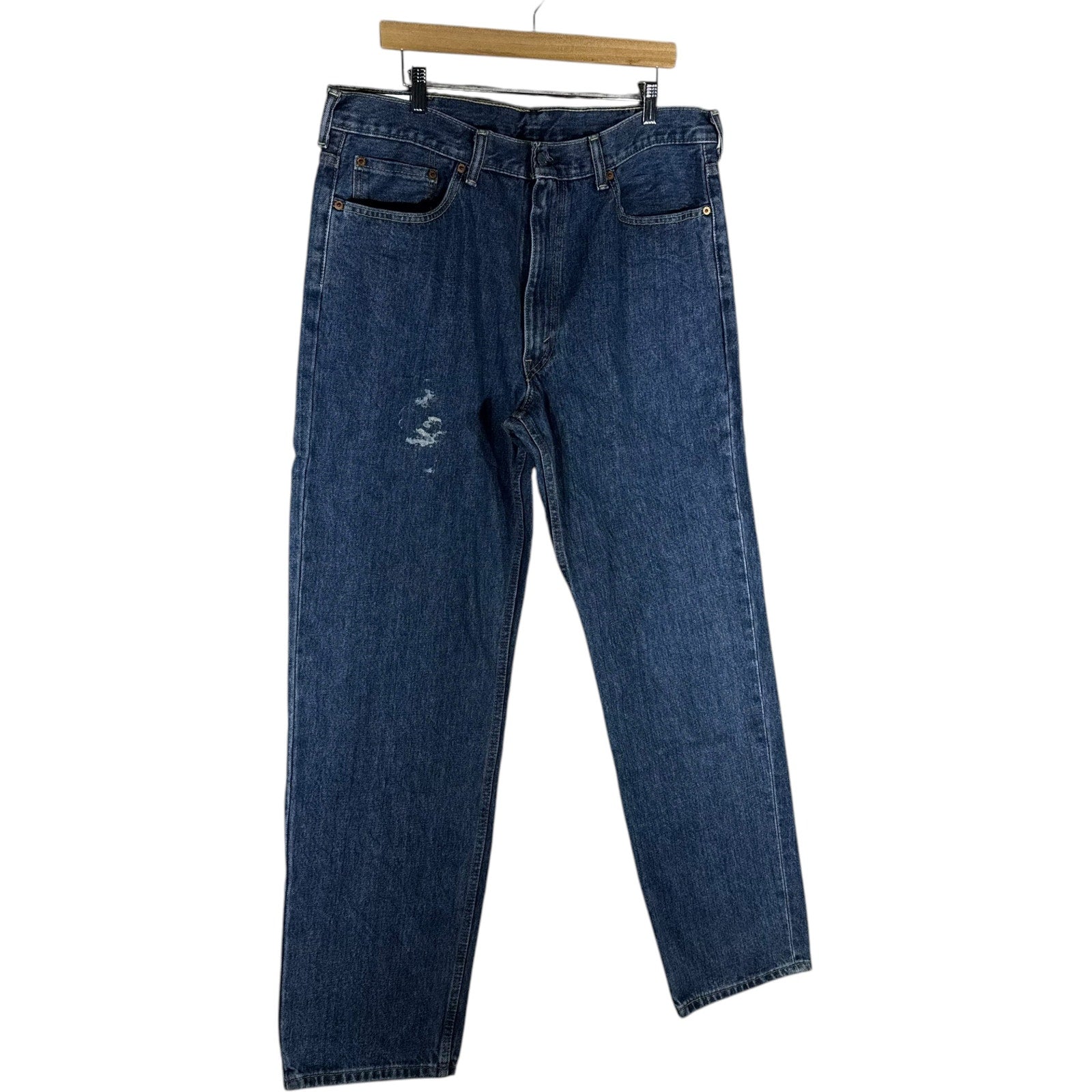 Collection of Levi's Straight Leg Denim Jeans 38 x 32 in a gallery layout