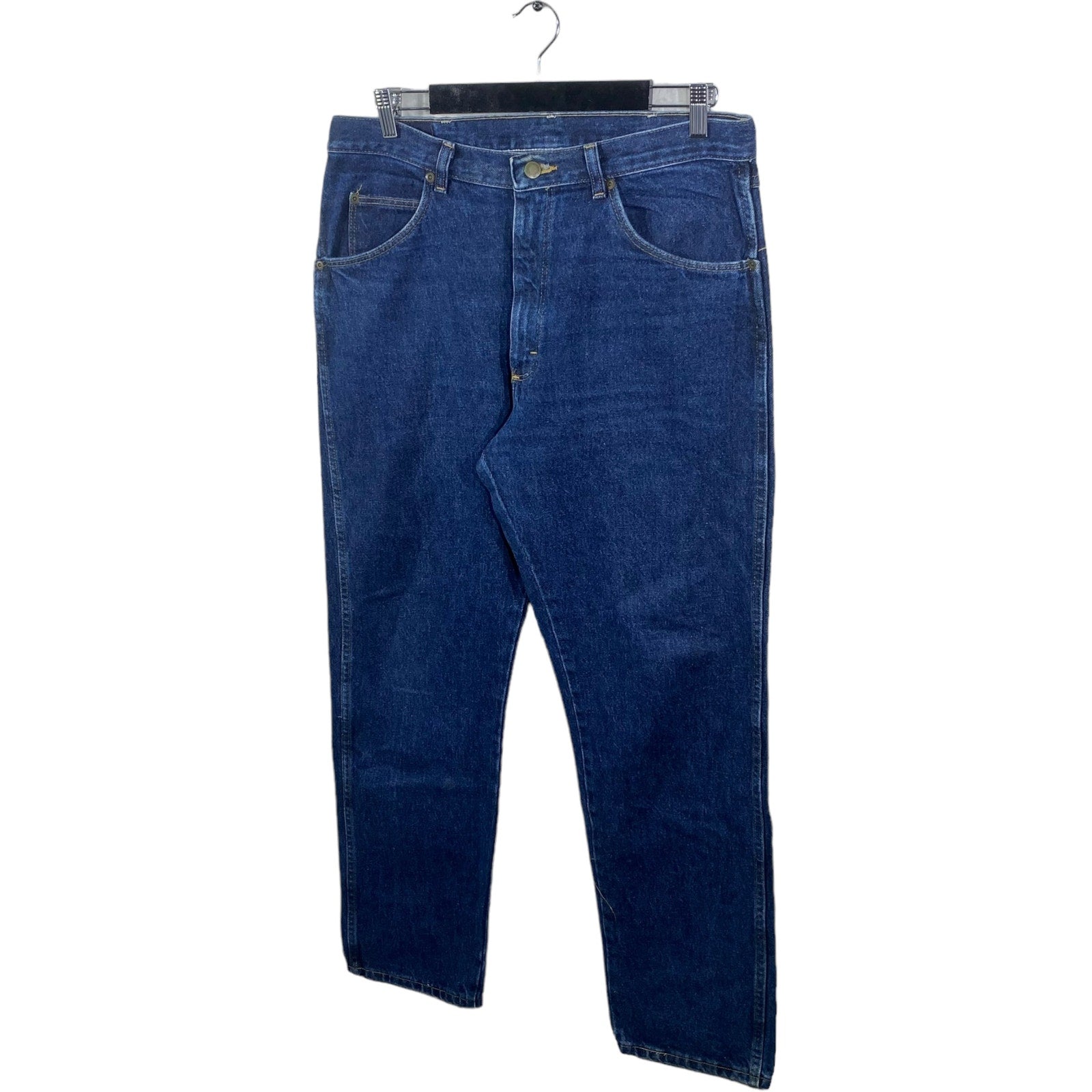 Collection of Wrangler Denim Straight Leg Jeans 34x32 in a gallery layout