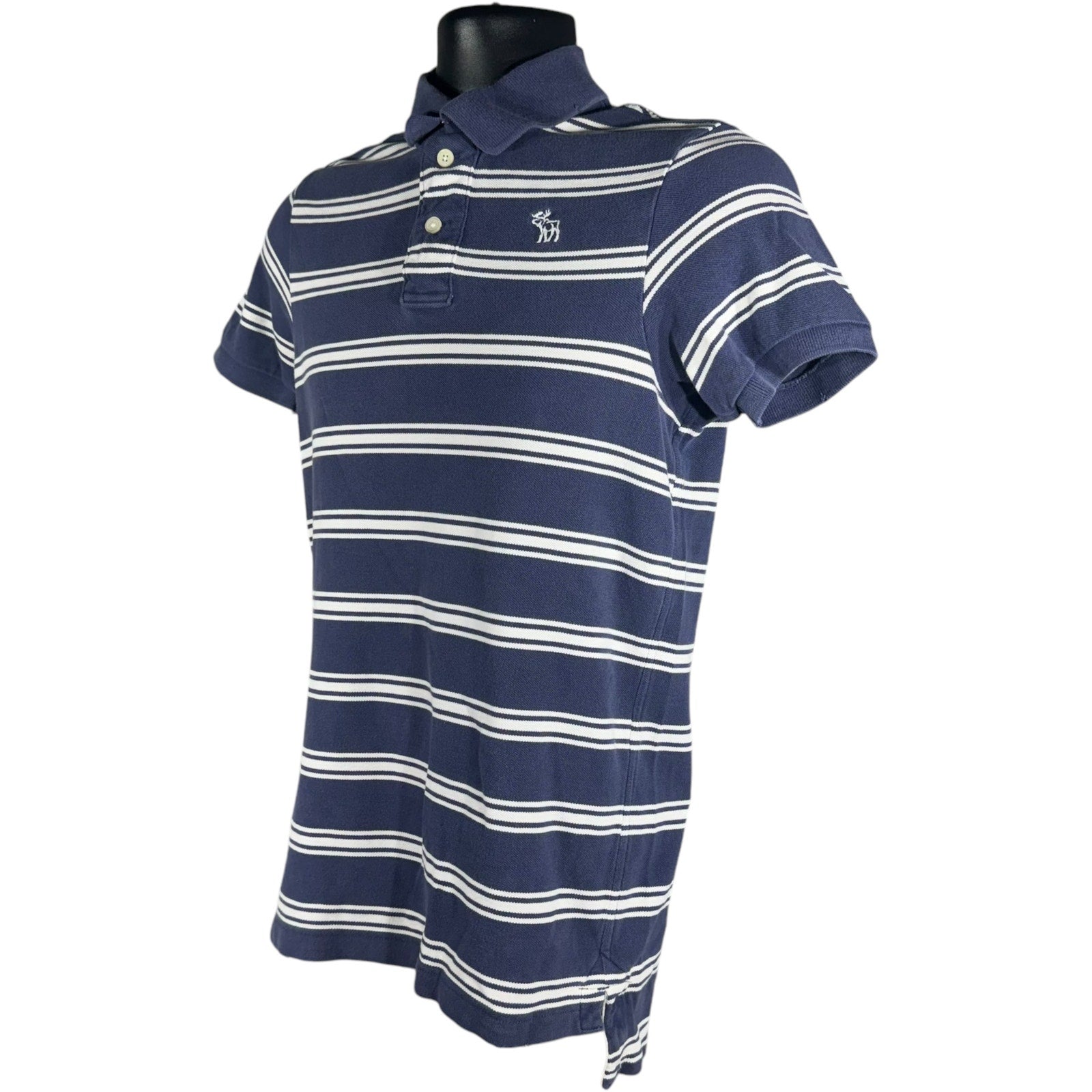 Collection of Abercrombie & Fitch Striped Short Sleeve Polo in a gallery layout