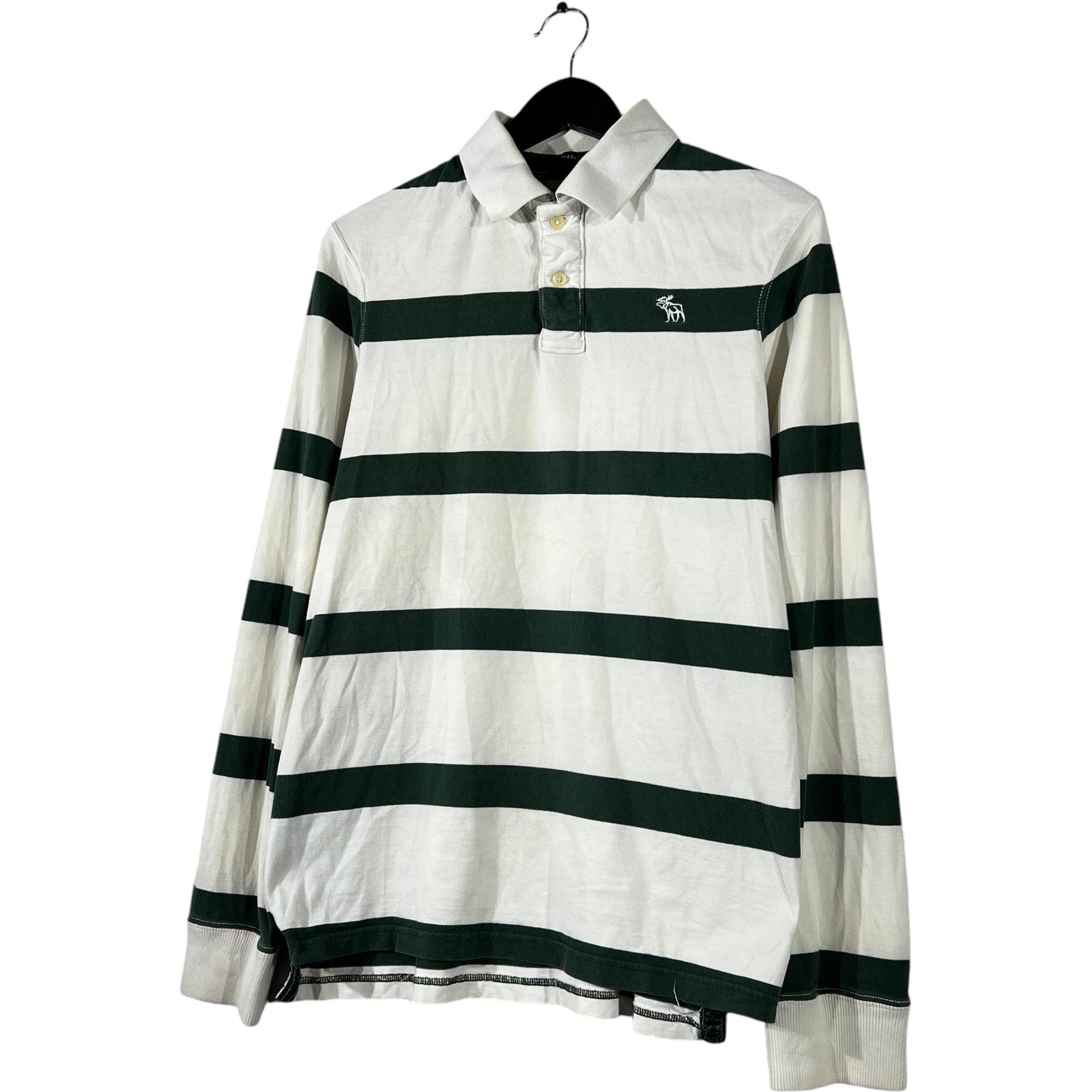 Collection of Abercrombie & Fitch  Striped Long Sleeve Rugby Polo in a gallery layout