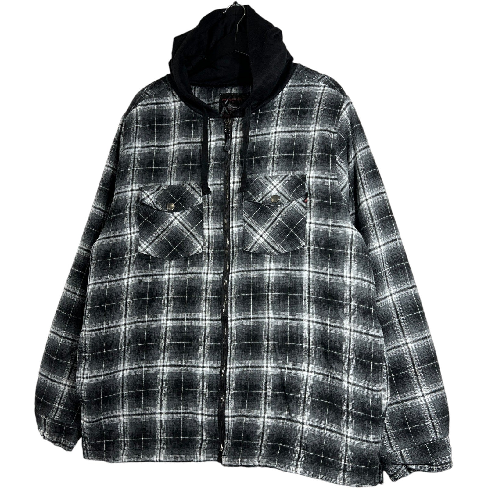 Collection of Plaid Hooded Workwear Jacket in a gallery layout