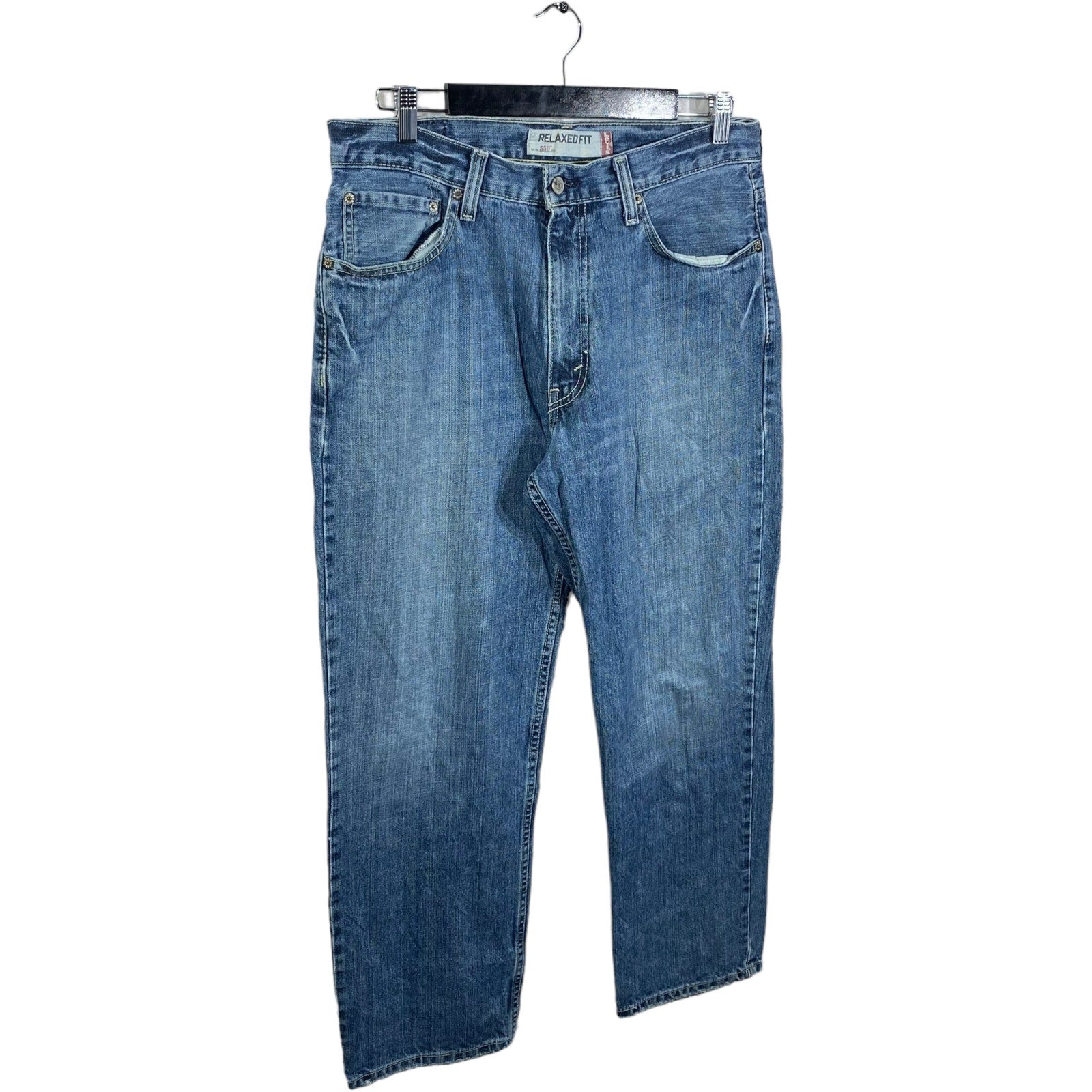 Collection of Levi's Denim Relaxed Fit Straight Leg Jeans 34x30 in a gallery layout