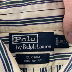 Collection of Polo Ralph Lauren Custom Fit Stripe Long Sleeve Dress Shirt in a gallery layout