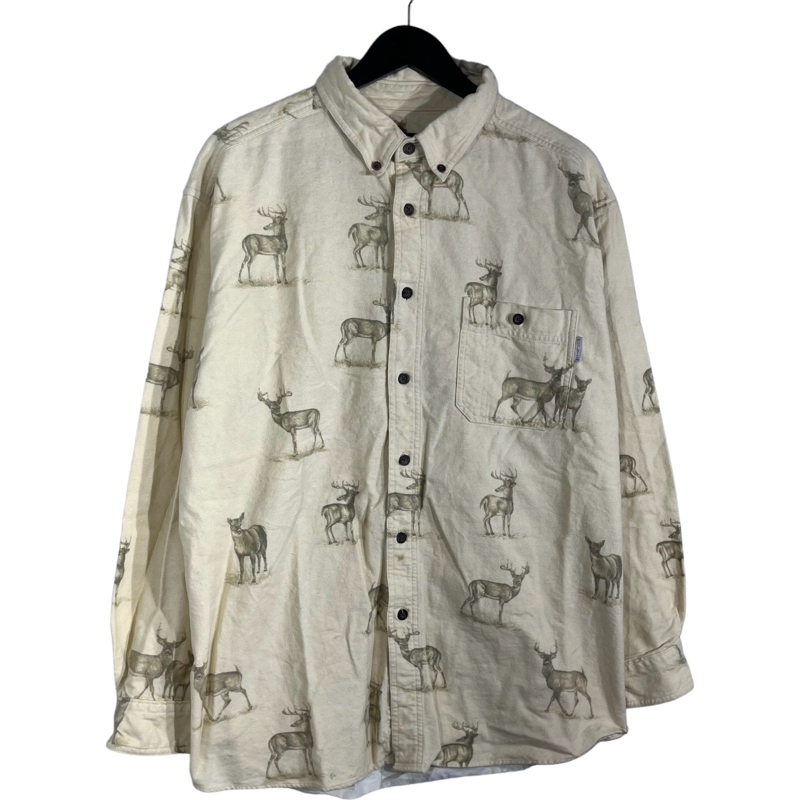 Collection of Woolrich Deer All Over Pattern Long Sleeve Flannel in a gallery layout