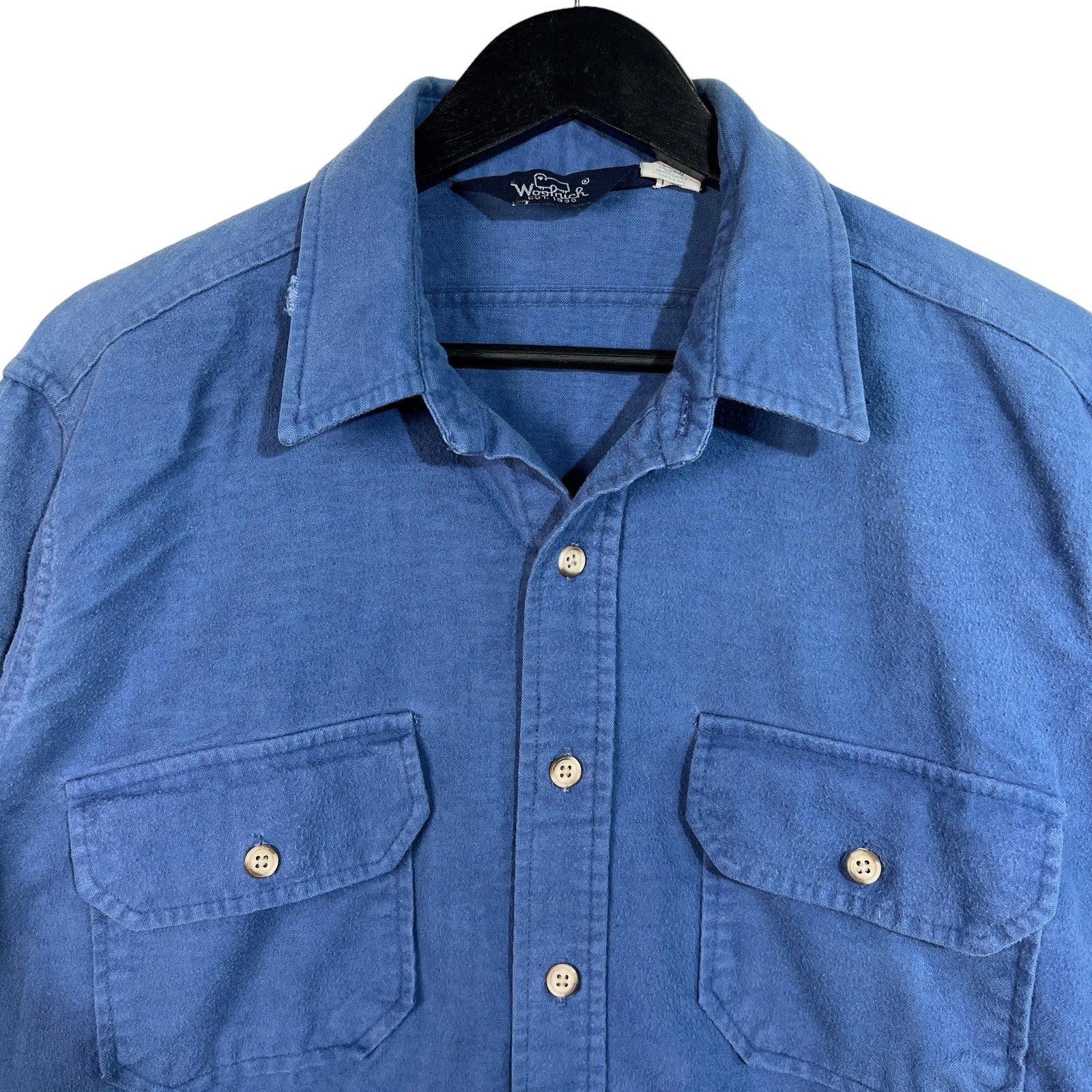 Collection of Vintage Woolrich Chamois Cotton Button Up Flannel 90s in a gallery layout