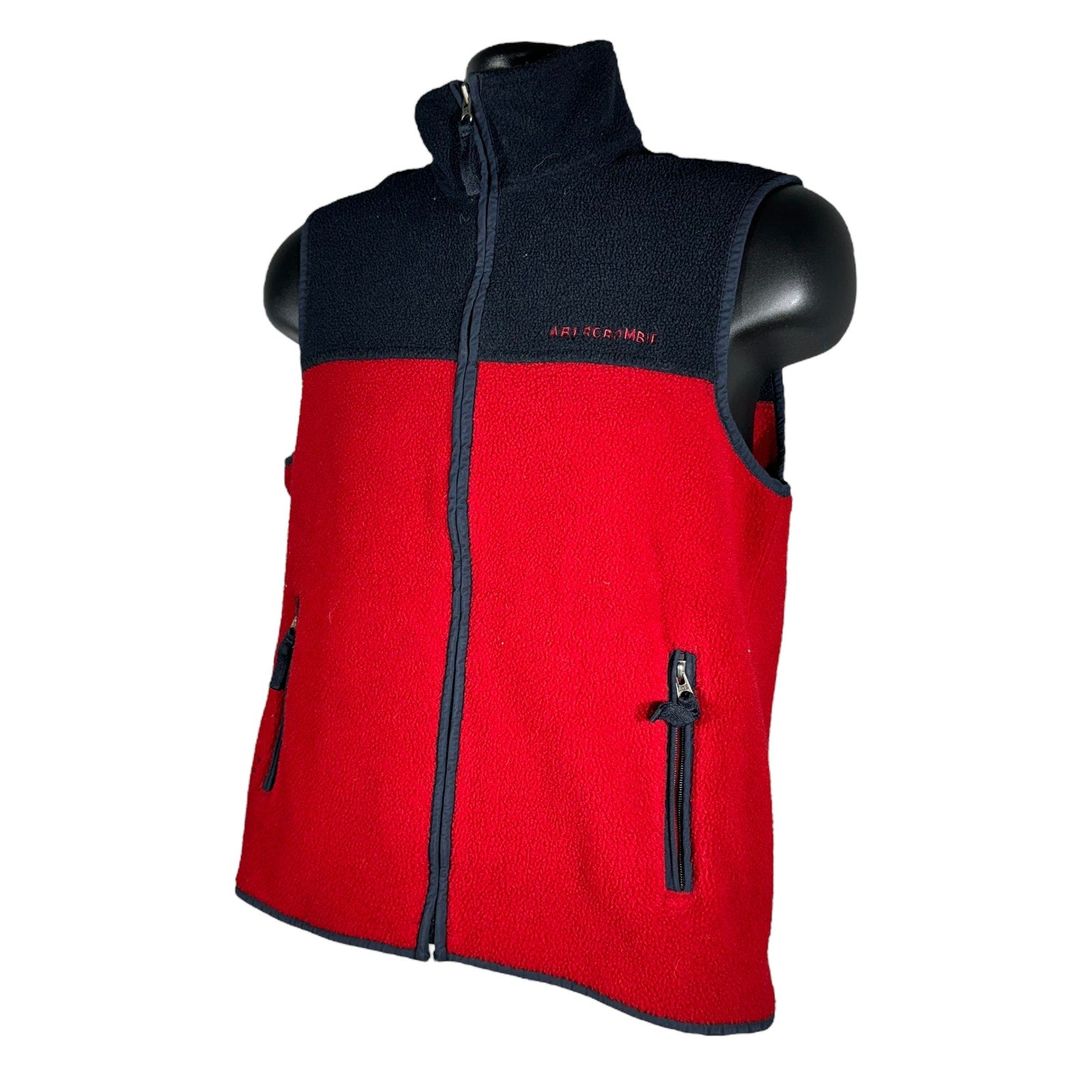 Collection of Vintage Abercrombie & Fitch Zip Up Fleece Vest in a gallery layout