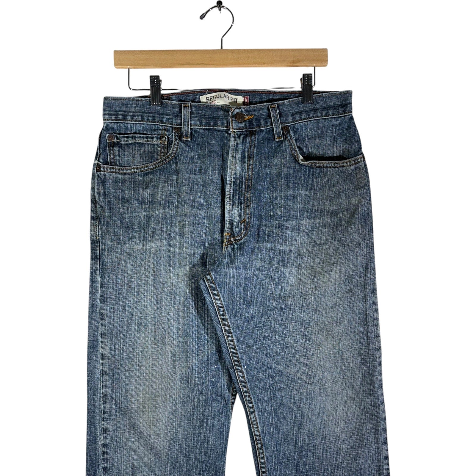 Collection of Levi Strauss 505 Regular Fit Denim Jeans 32x30 in a gallery layout