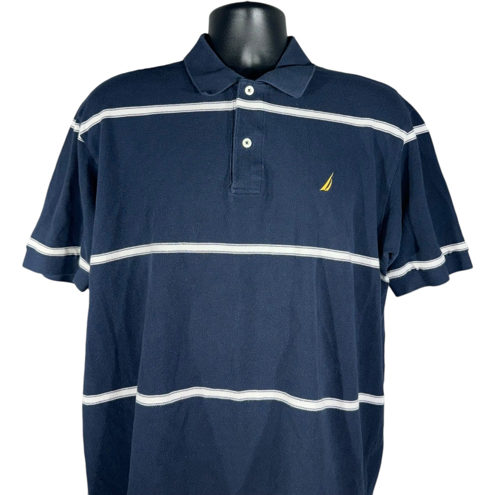 Collection of Nautica Striped Short Sleeve Polo in a gallery layout