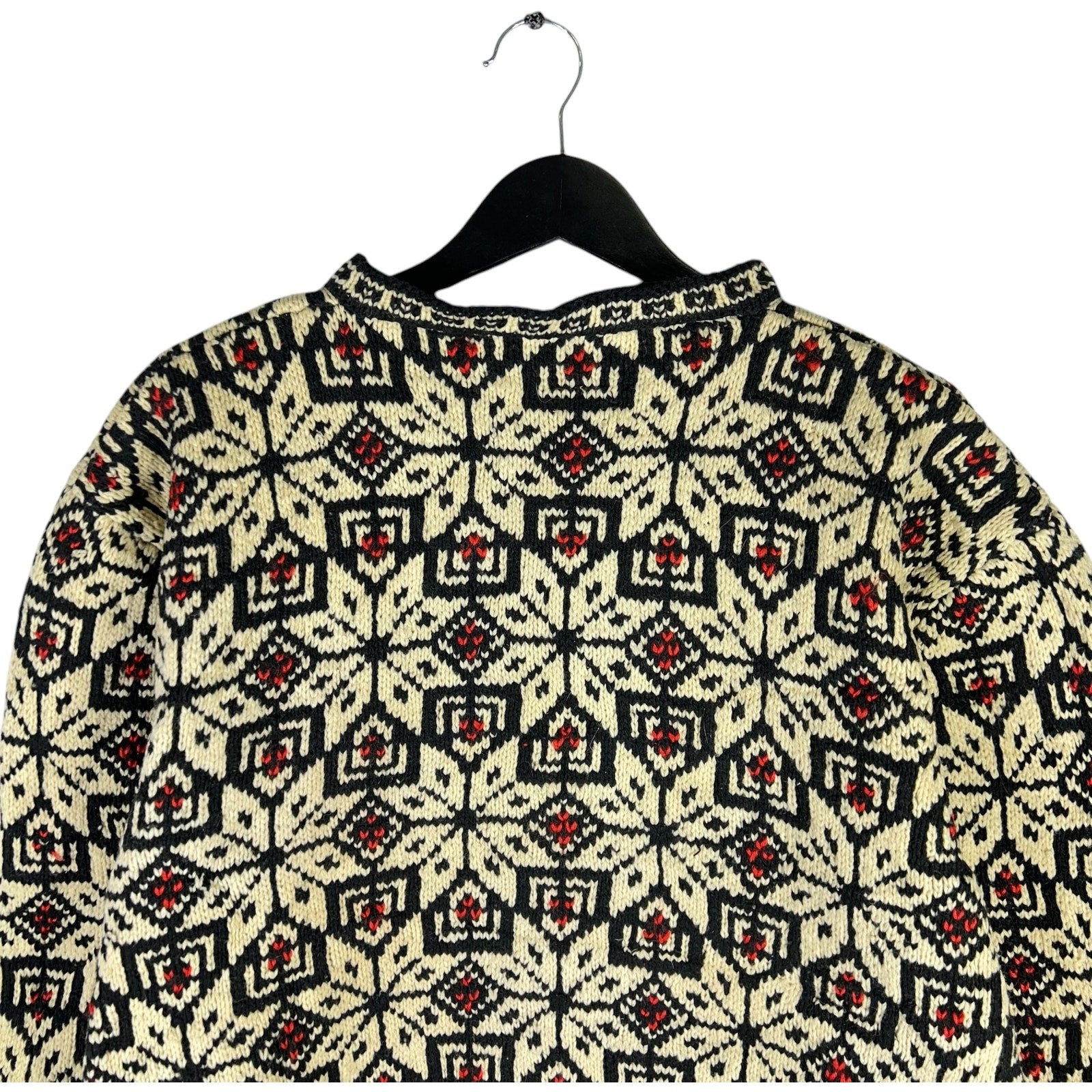 Collection of Vintage Full Zip-Up Snow Flake Christmas Knitted Sweater in a gallery layout