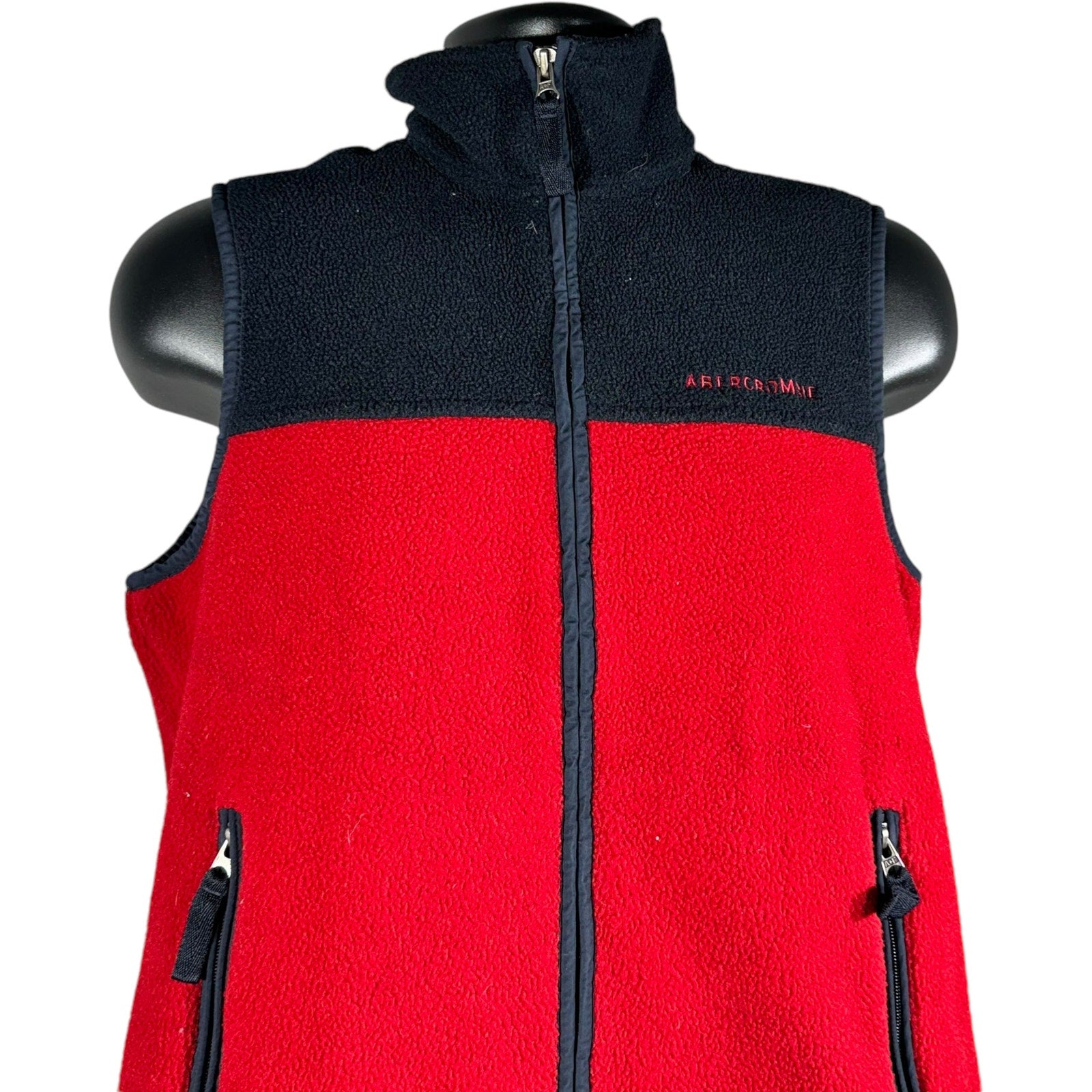 Collection of Vintage Abercrombie & Fitch Zip Up Fleece Vest in a gallery layout