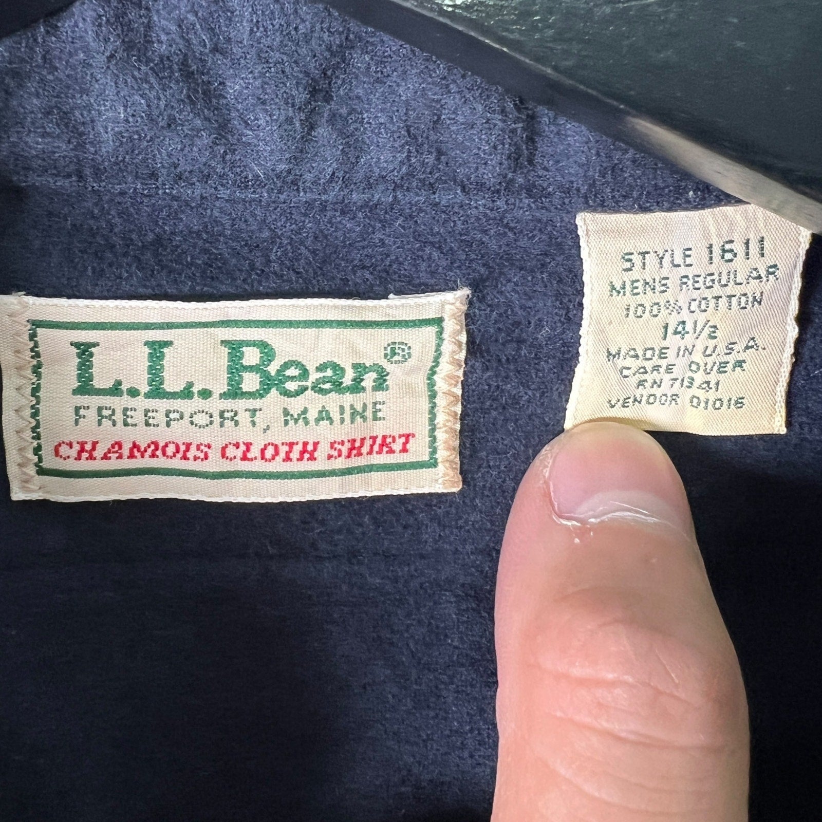 Collection of L.L.Bean Chamois Cloth Long Sleeve Button Down in a gallery layout