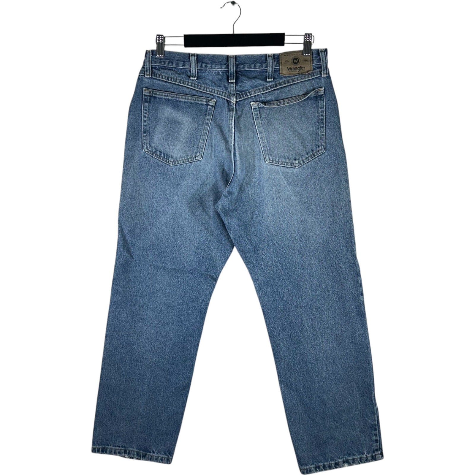 Collection of Wrangler Denim Wide Leg Jeans 34x30 in a gallery layout